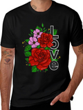 Floral Love Graphic T-Shirt - Black