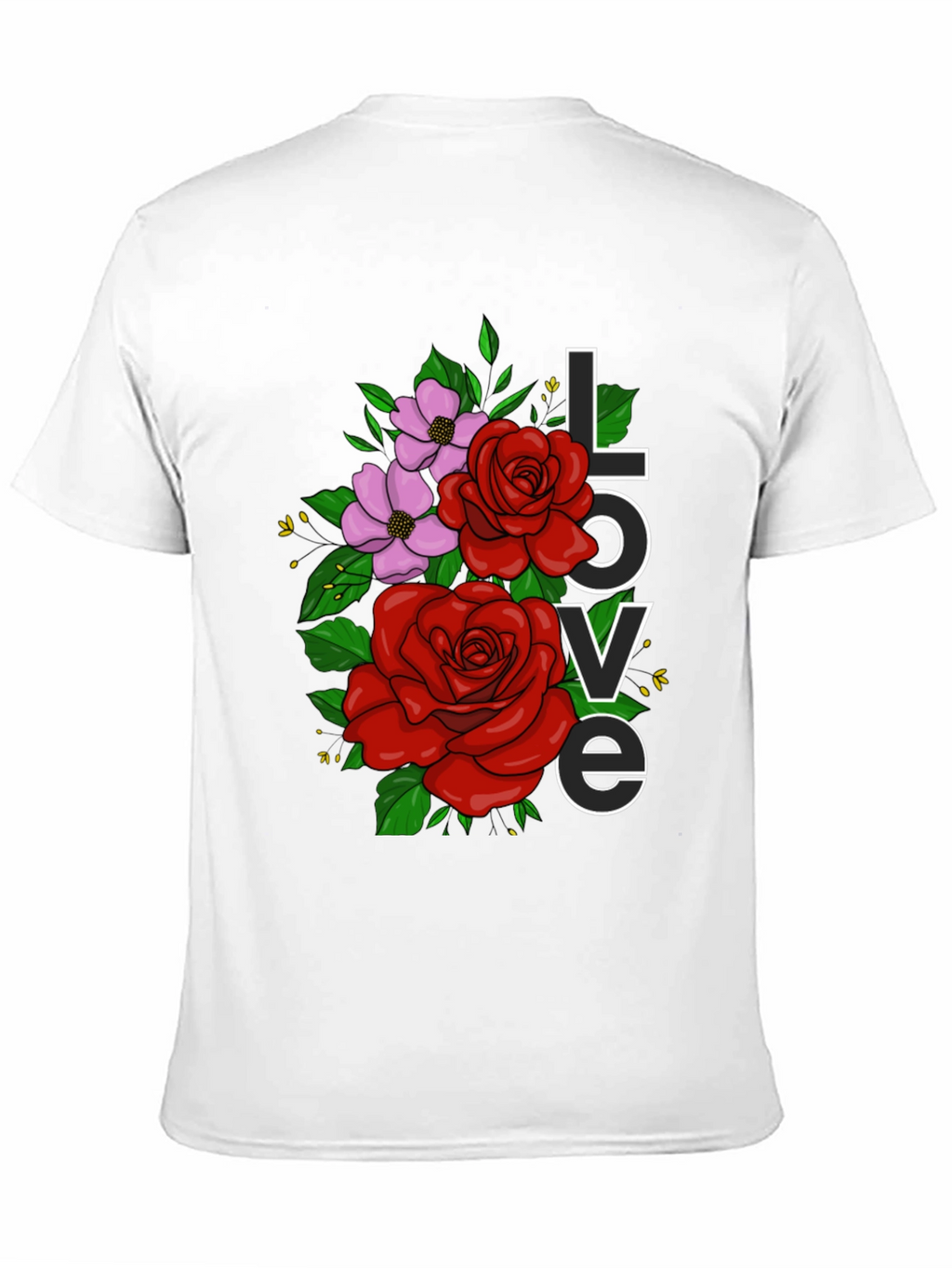 Floral Love Graphic T-Shirt - Black