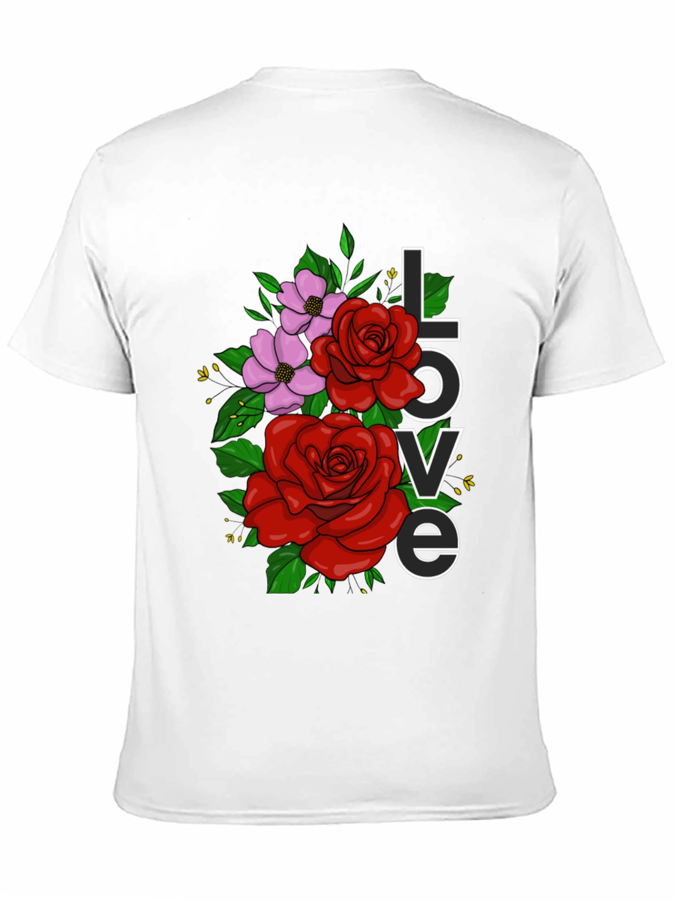 Floral Love Graphic T-Shirt - Black