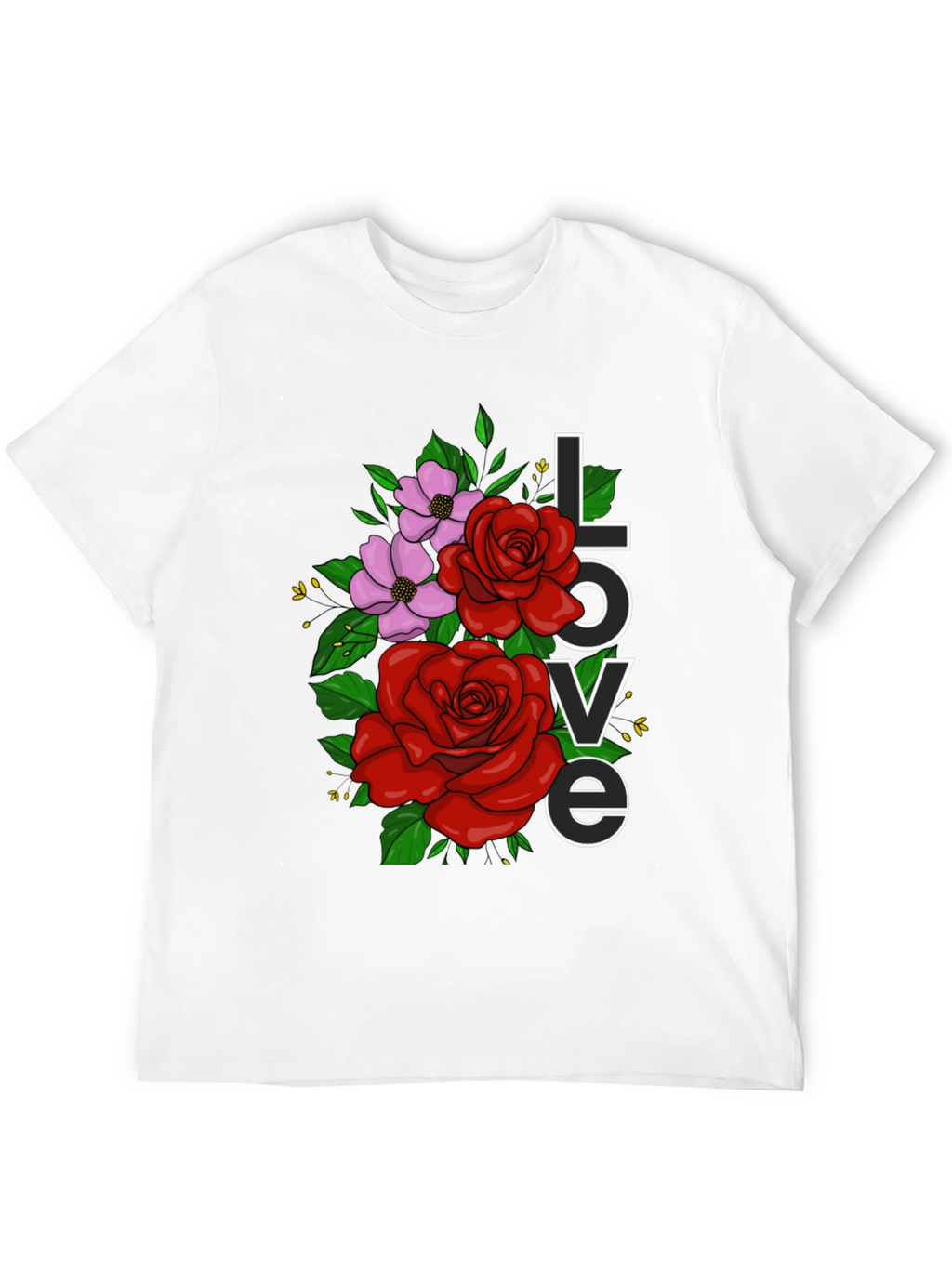 Floral Love Graphic T-Shirt - Black