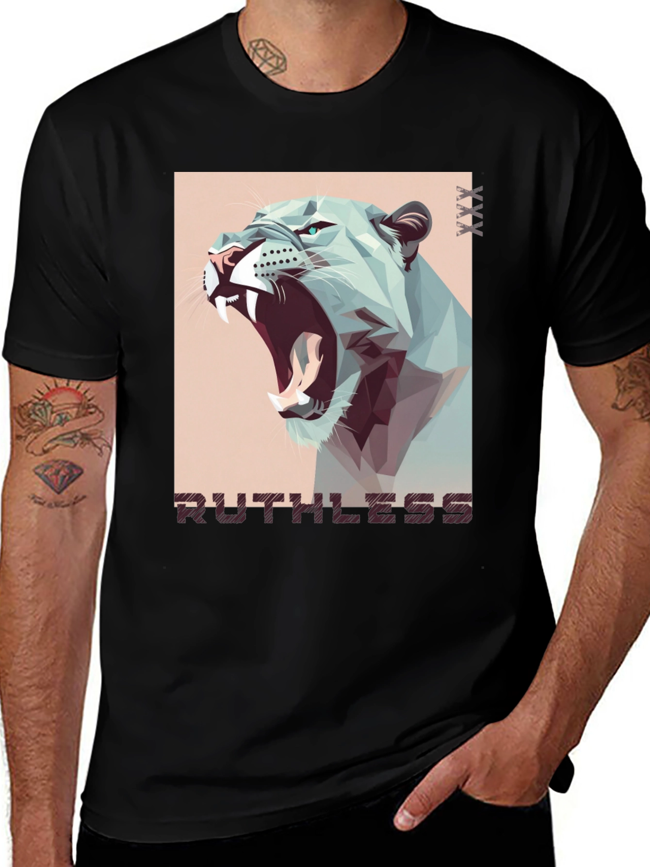 Ruthless Lion Graphic Tee - Mens Black T-Shirt