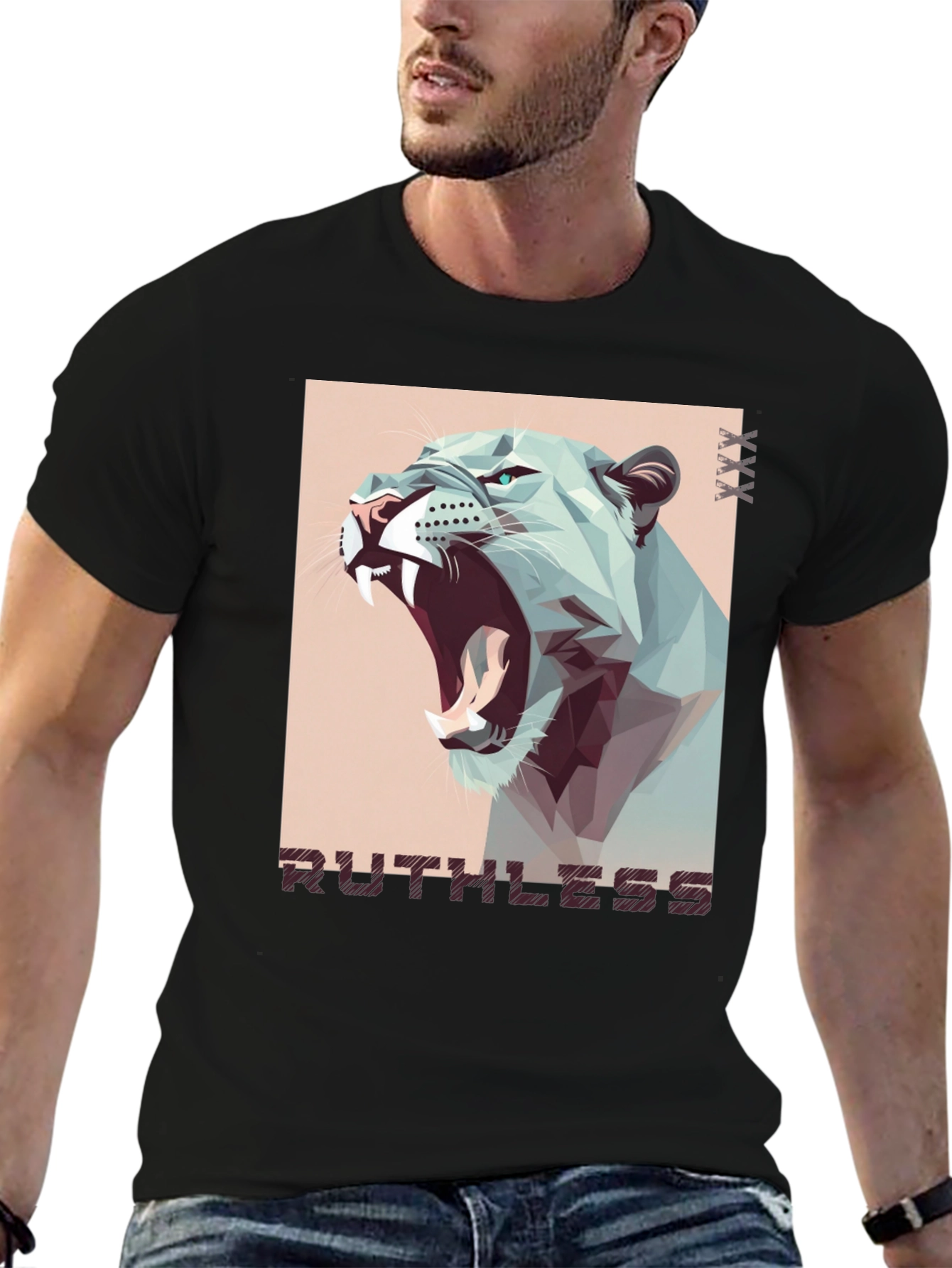 Ruthless Lion Graphic Tee - Mens Black T-Shirt