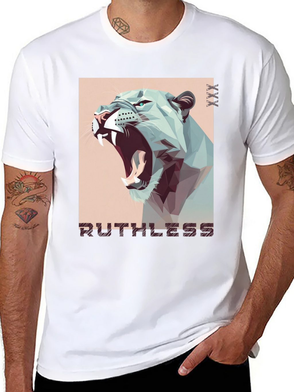 Ruthless Lion Graphic Tee - Mens Black T-Shirt