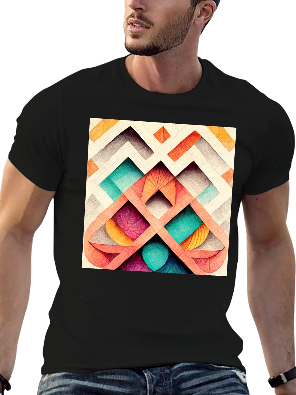Abstract Geometric Pattern Tee