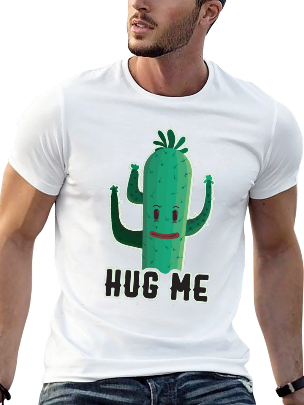 Hug Me Cactus Graphic Tee - Funny Unisex T-Shirt