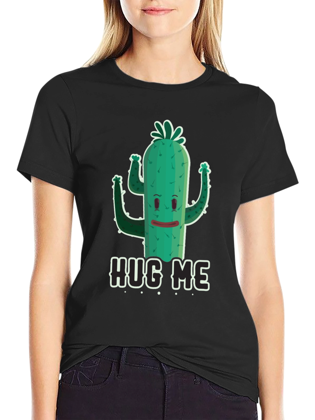 Hug Me Cactus Graphic Tee - Funny Unisex T-Shirt