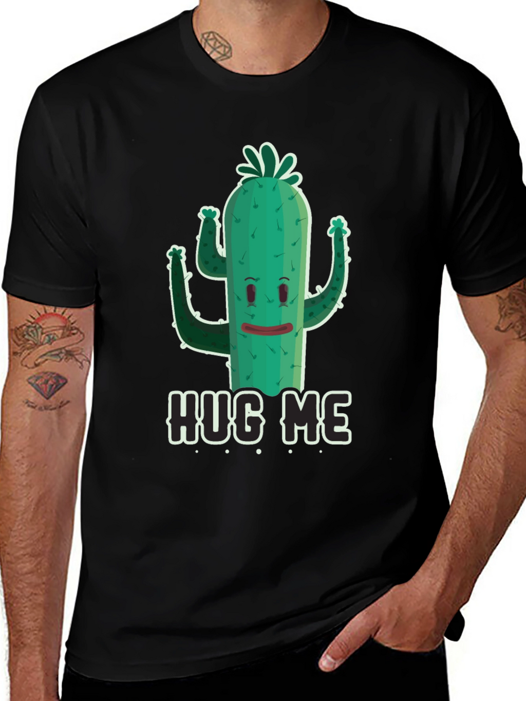 Hug Me Cactus Graphic Tee - Funny Unisex T-Shirt