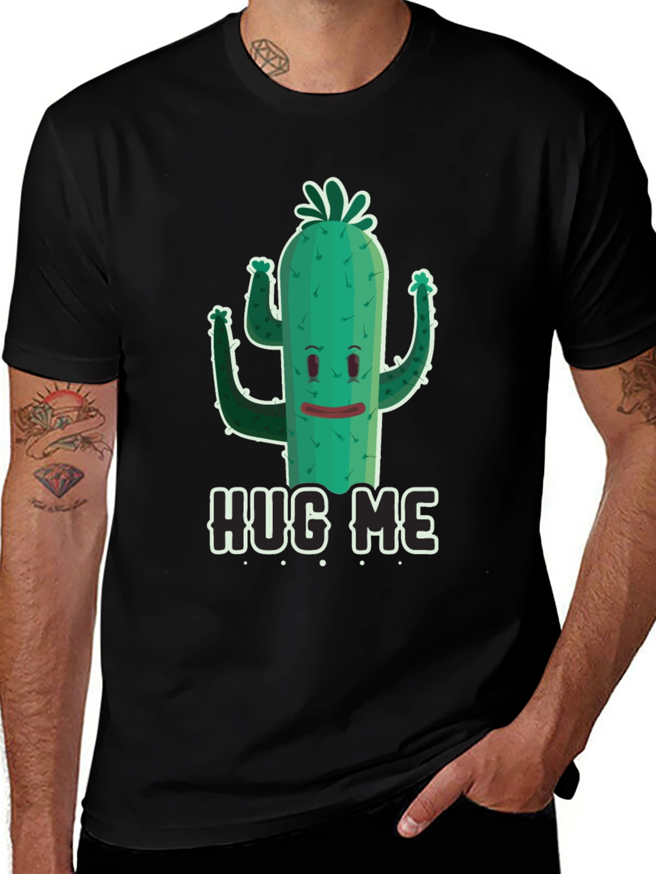 Hug Me Cactus Graphic Tee - Funny Unisex T-Shirt
