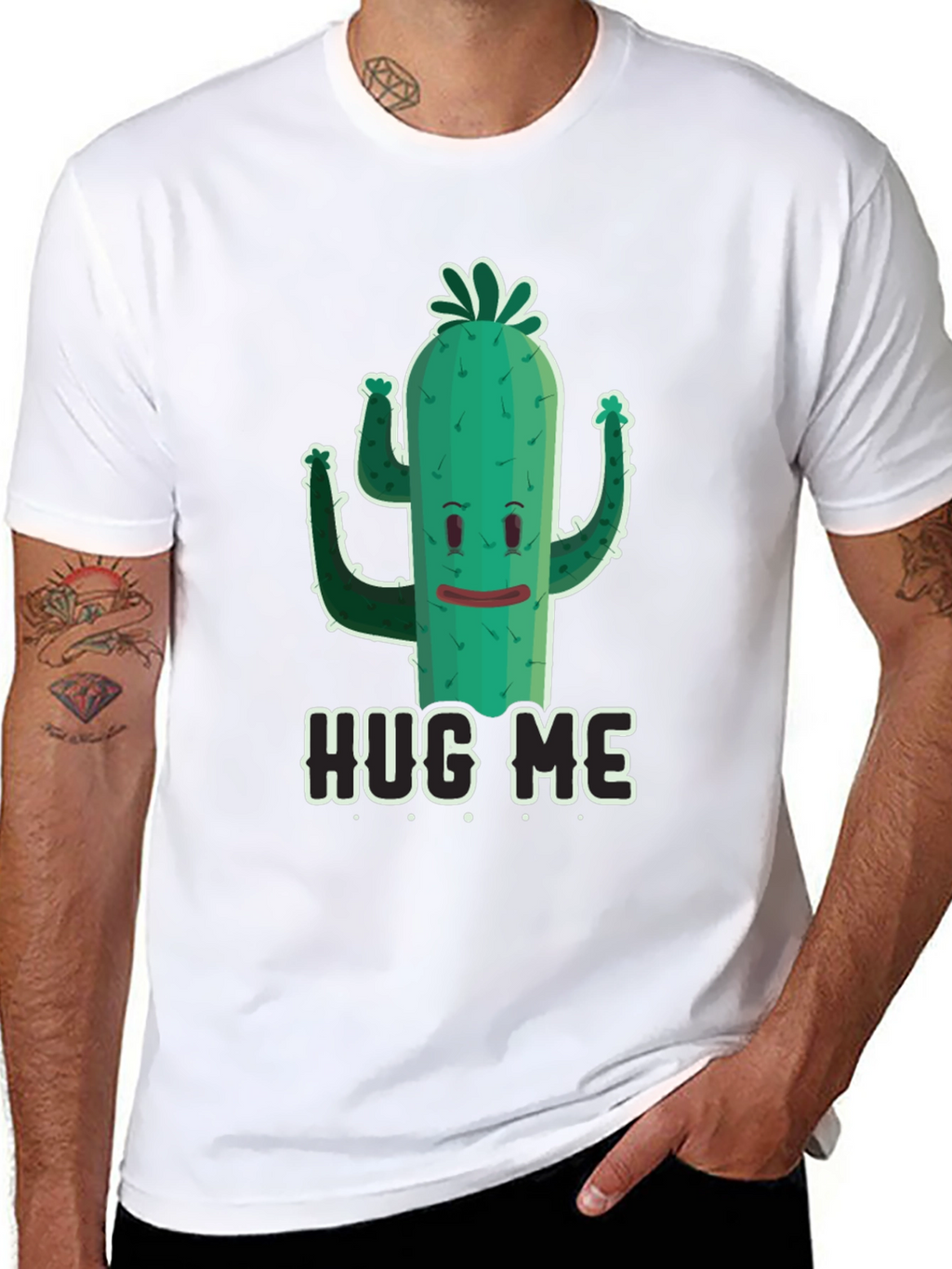 Hug Me Cactus Graphic Tee - Funny Unisex T-Shirt
