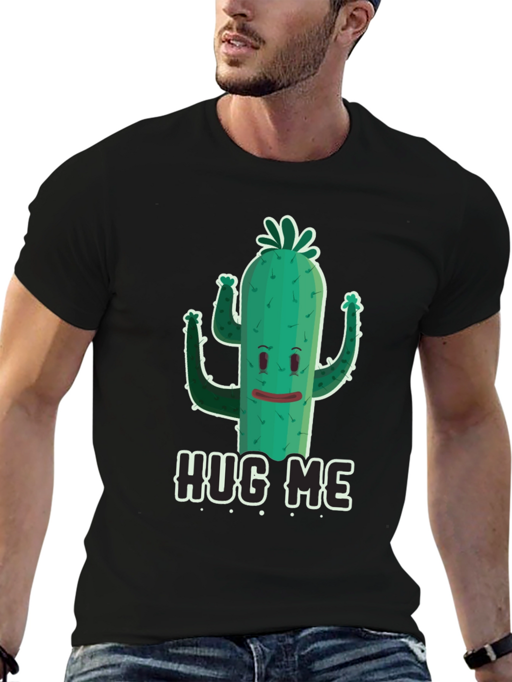 Hug Me Cactus Graphic Tee - Funny Unisex T-Shirt