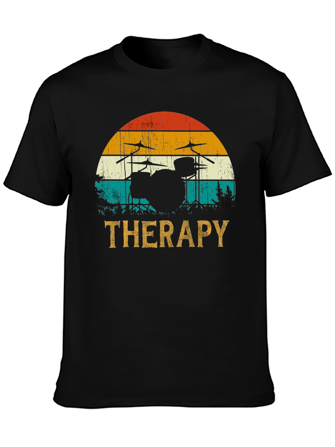 Drum Set Therapy T-Shirt - Music Lovers Tee