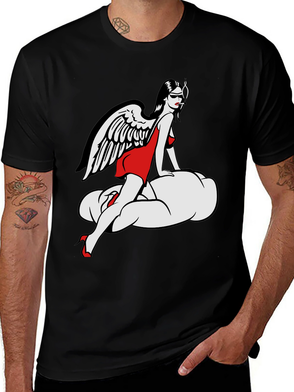Angel on Cloud T-Shirt - Unique Graphic Tee