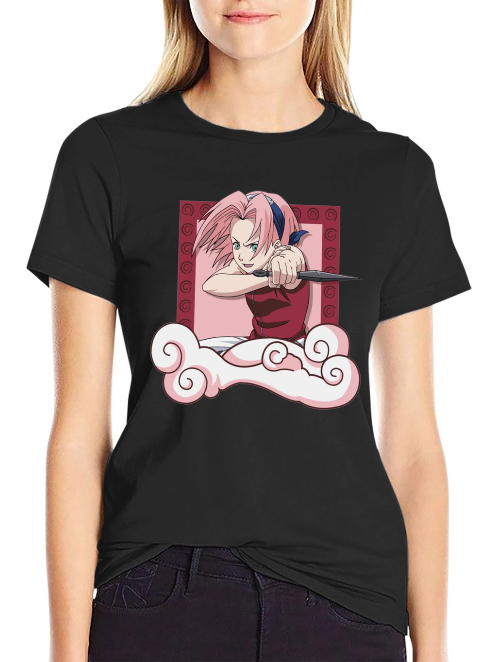 Sakura Haruno Throwing Stars T-Shirt - Anime Tee