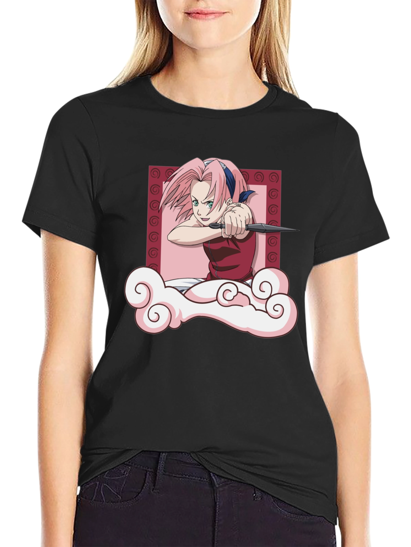 Sakura Haruno Throwing Stars T-Shirt - Anime Tee