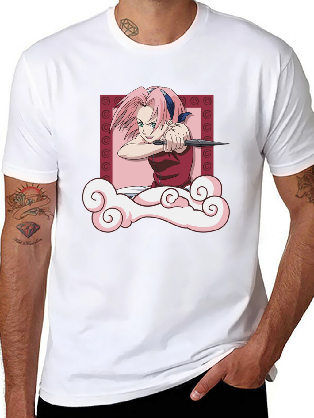 Sakura Haruno Throwing Stars T-Shirt - Anime Tee