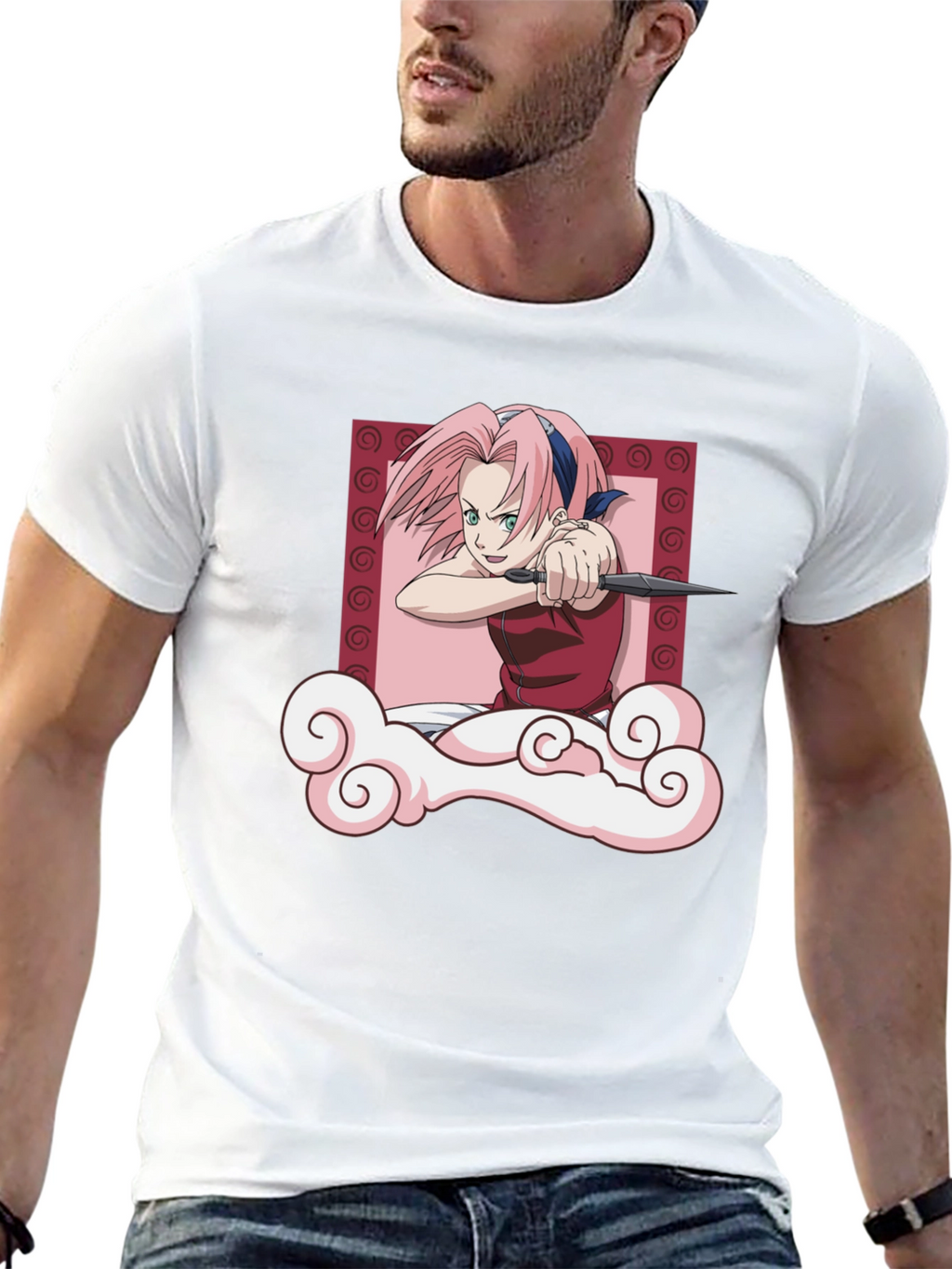 Sakura Haruno Throwing Stars T-Shirt - Anime Tee