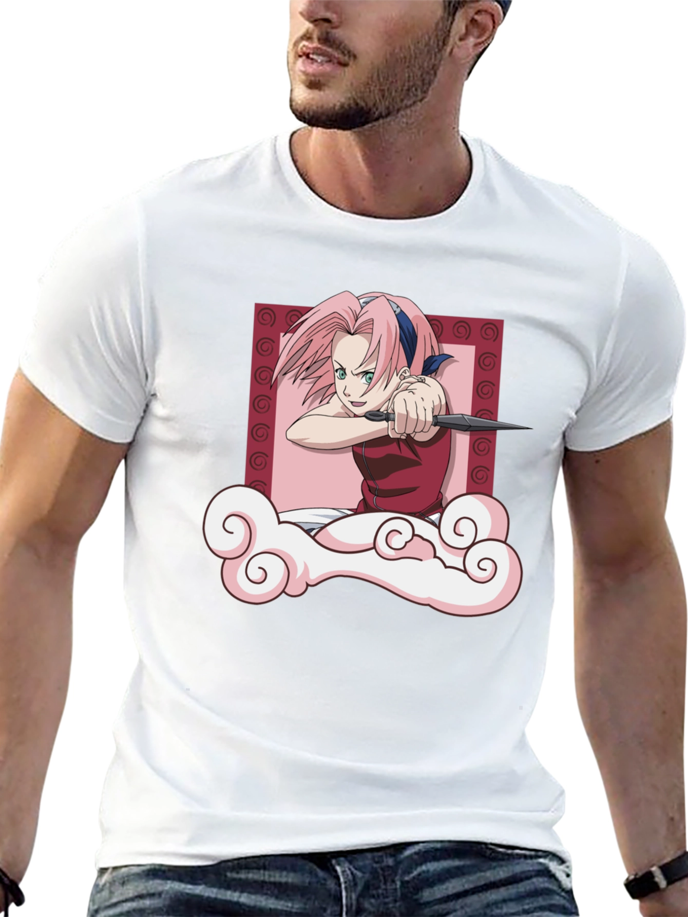 Sakura Haruno Throwing Stars T-Shirt - Anime Tee