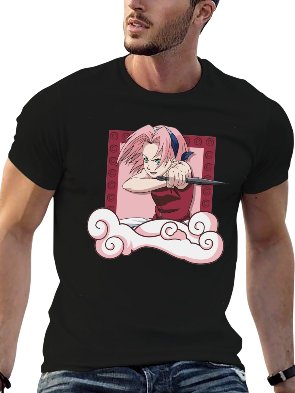 Sakura Haruno Throwing Stars T-Shirt - Anime Tee