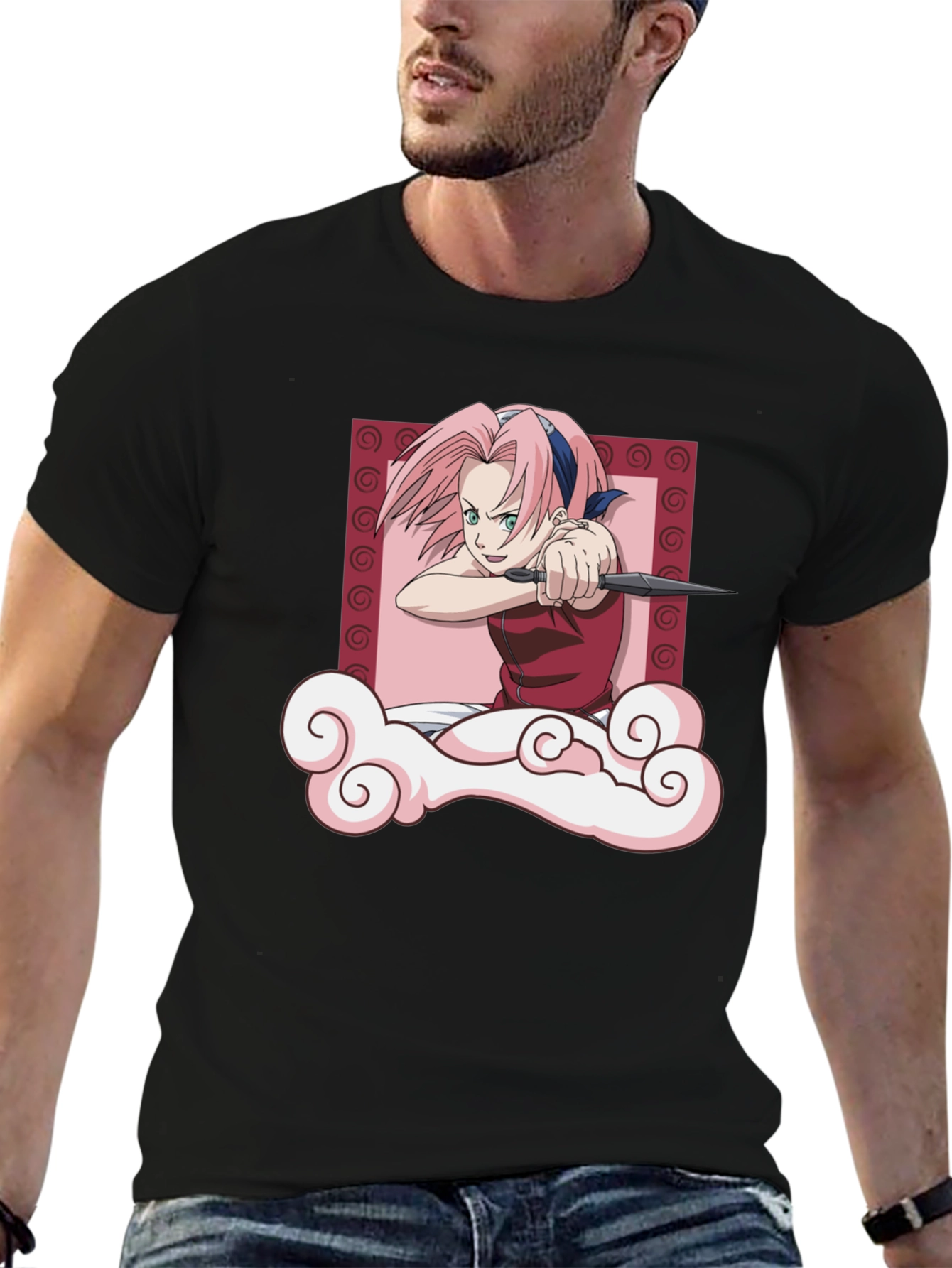 Sakura Haruno Throwing Stars T-Shirt - Anime Tee