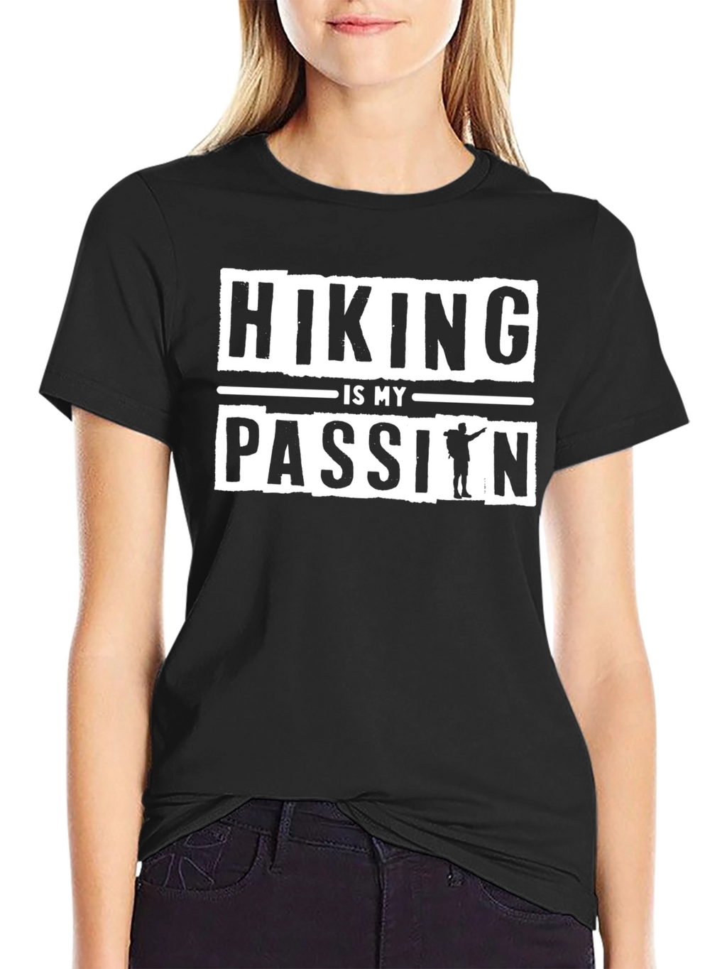 Hiking Is My Passion Graphic Tee - Black