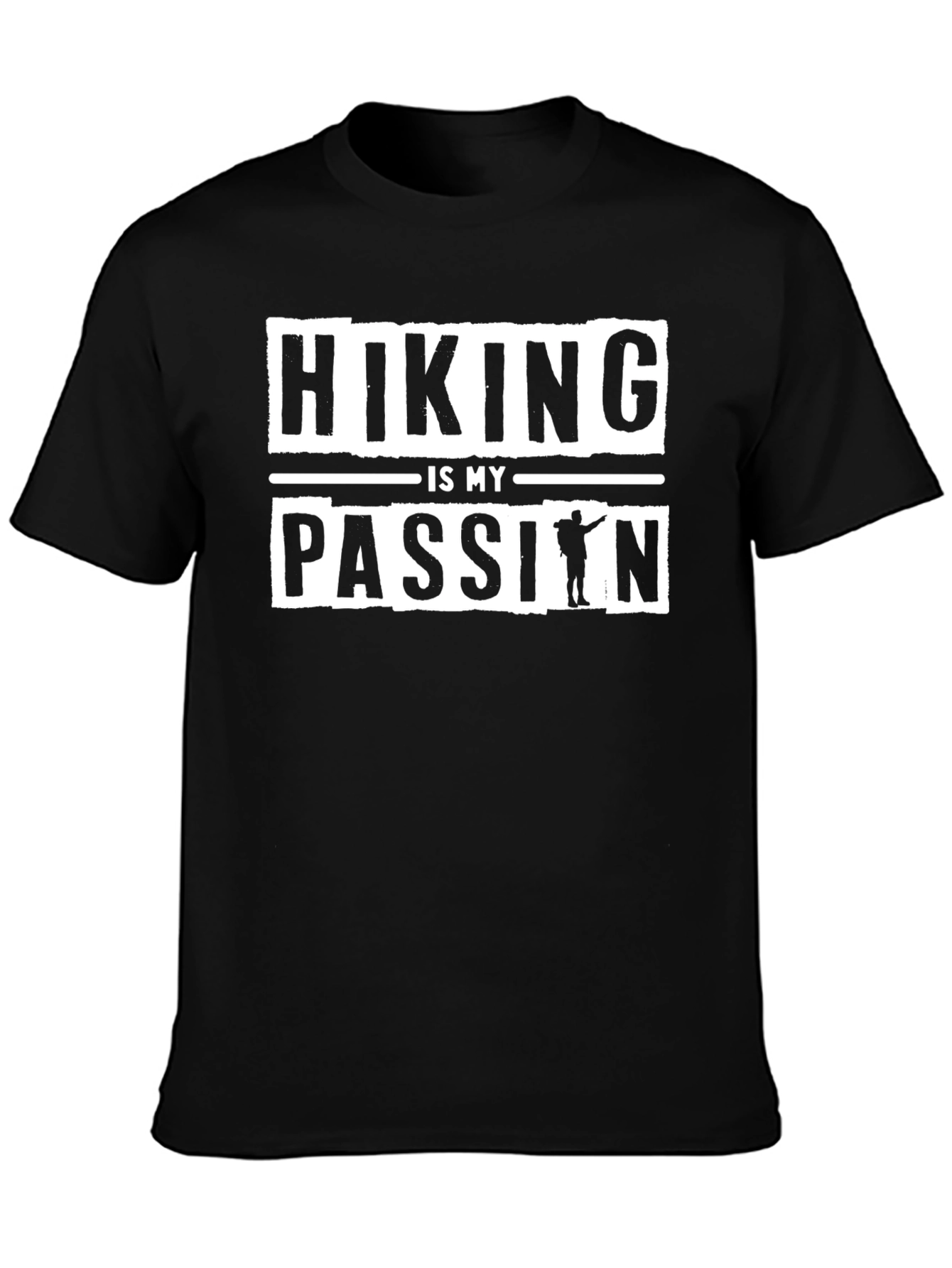 Hiking Is My Passion Graphic Tee - Black