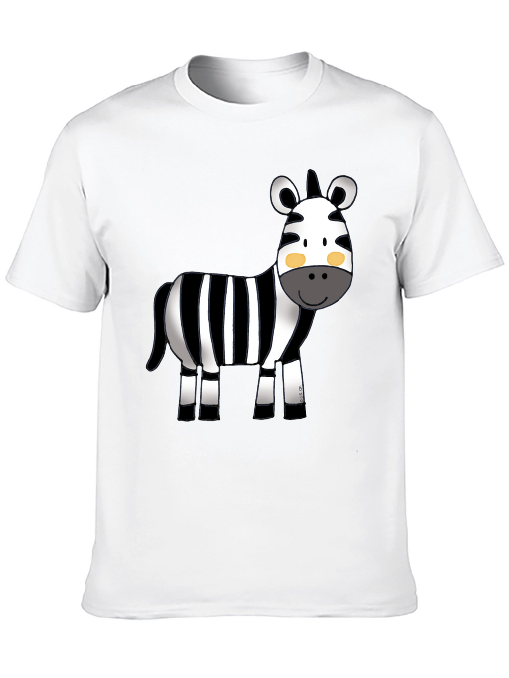 Cute Zebra Graphic Tee - Black Cotton T-Shirt
