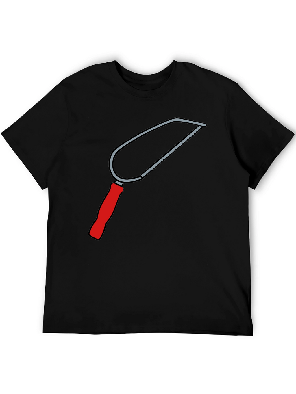 Saw Graphic Tee - Black Cotton Crew Neck
