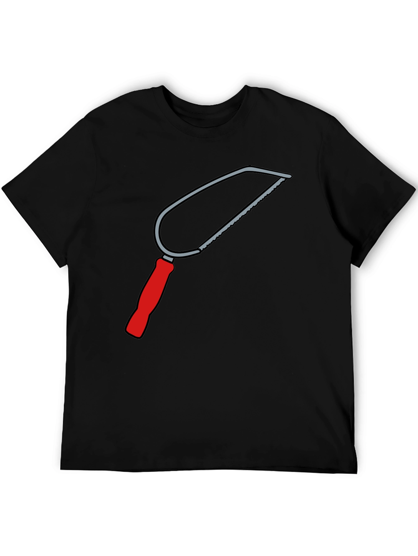 Saw Graphic Tee - Black Cotton Crew Neck