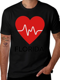 Florida Love Heartbeat Graphic T-Shirt