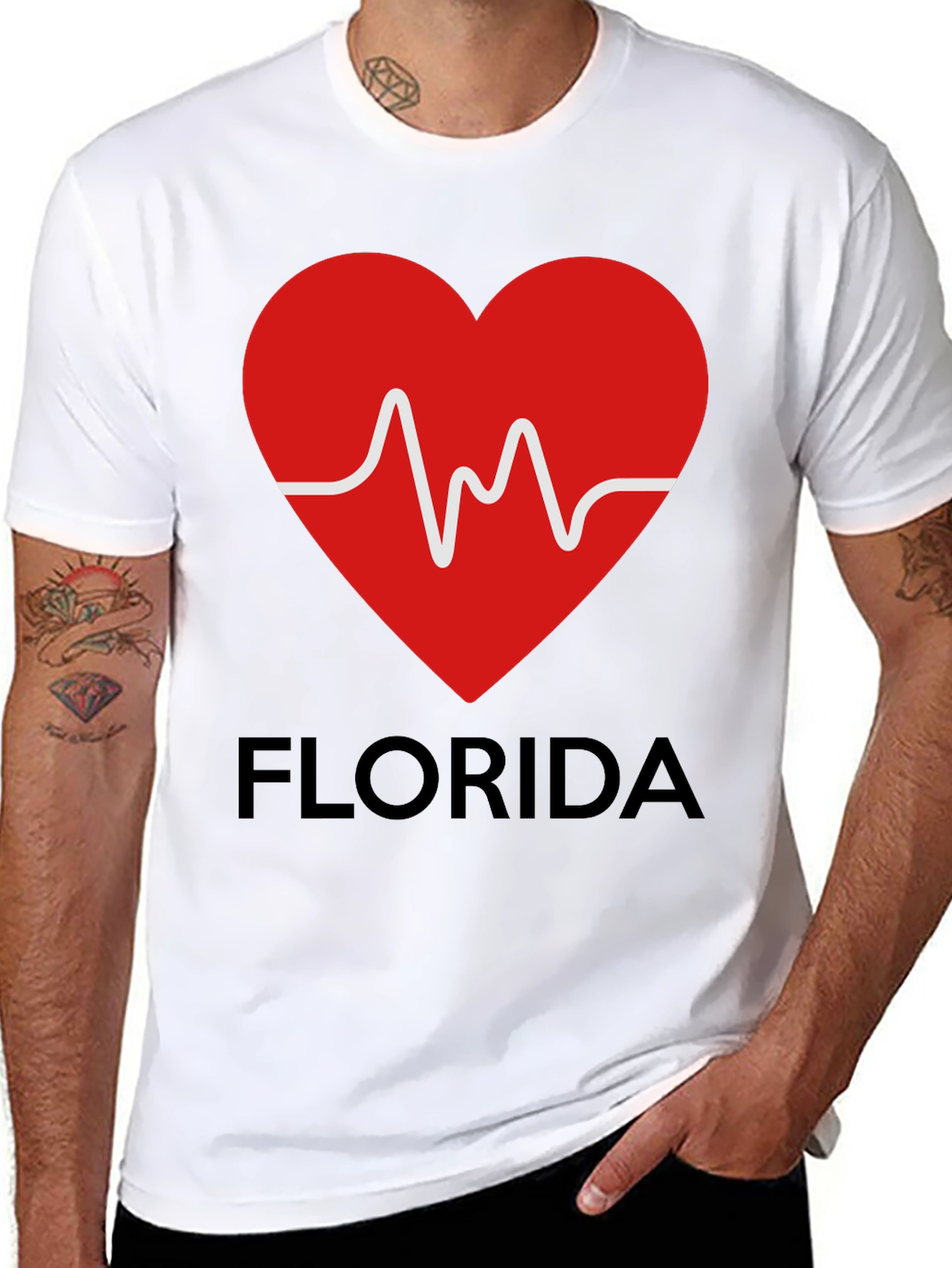 Florida Love Heartbeat Graphic T-Shirt