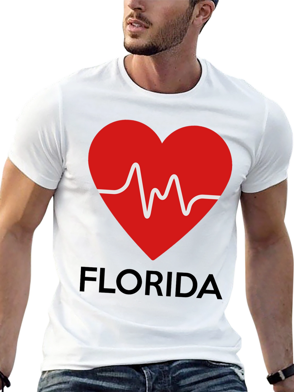 Florida Love Heartbeat Graphic T-Shirt