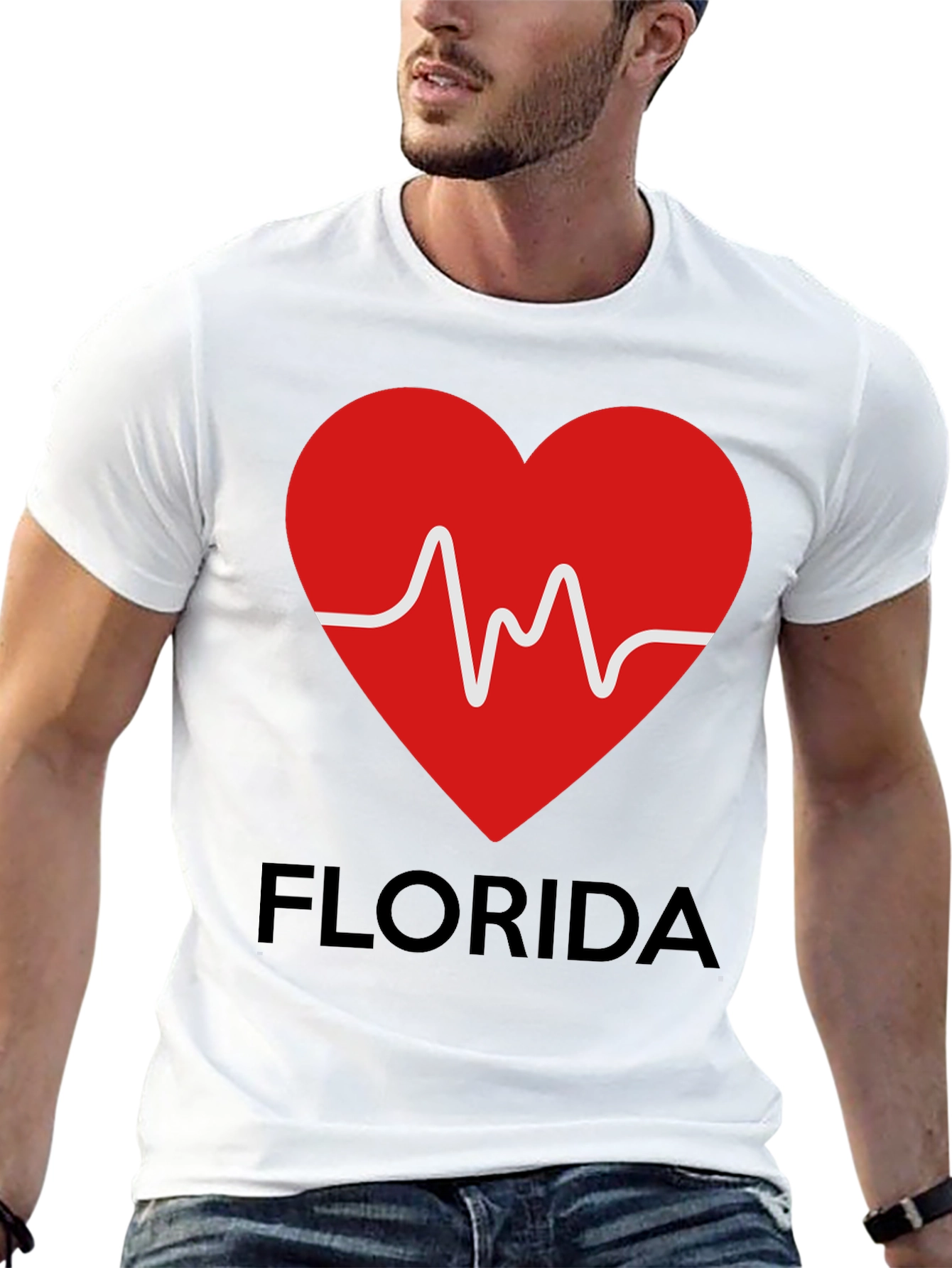 Florida Love Heartbeat Graphic T-Shirt
