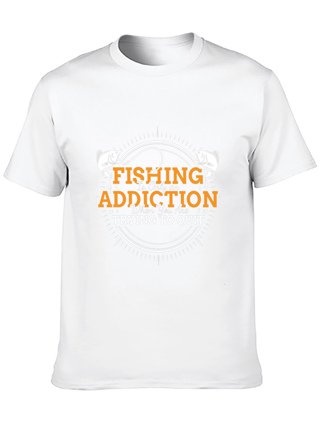 Fishing Addiction T-Shirt - Black Crew Neck