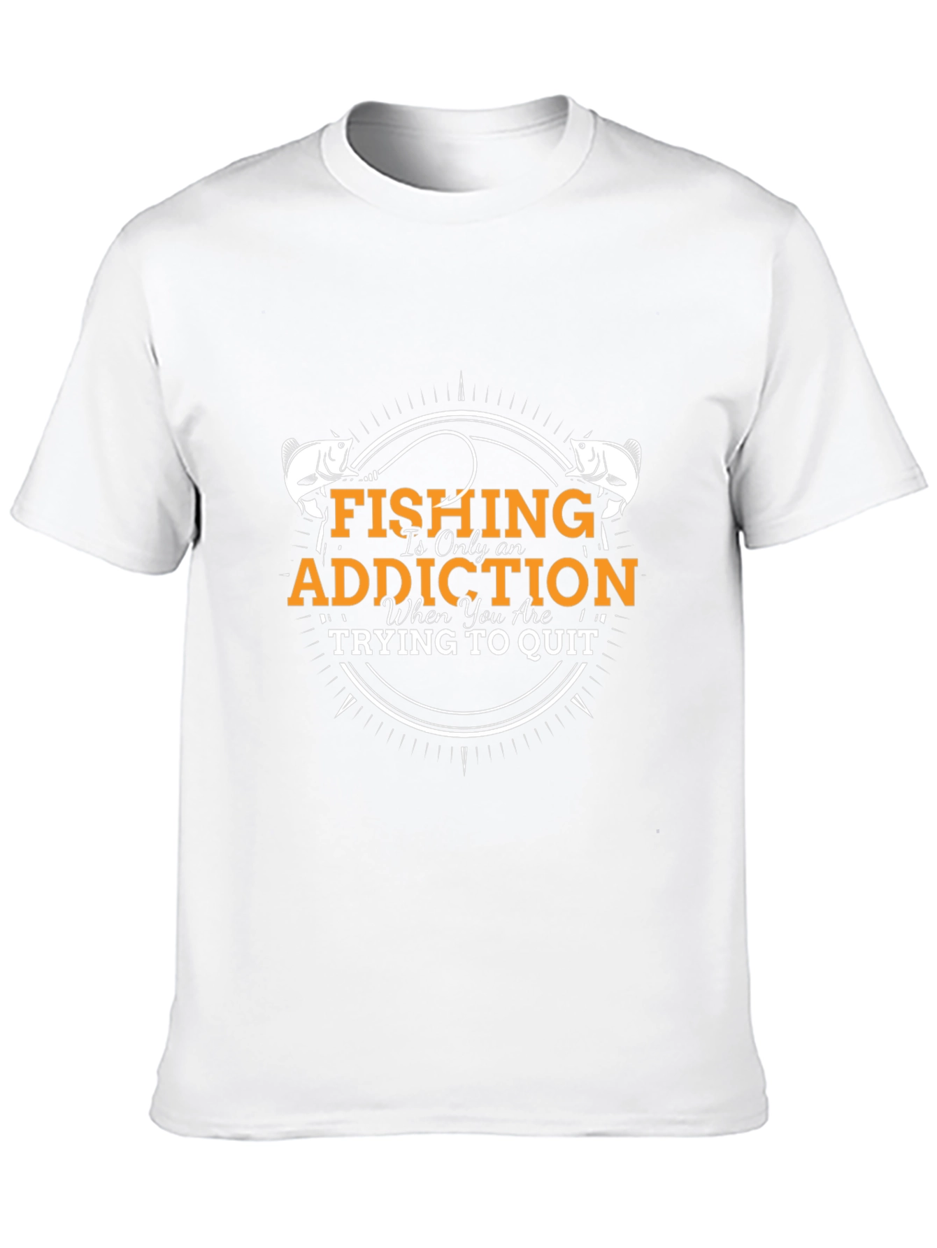 Fishing Addiction T-Shirt - Black Crew Neck