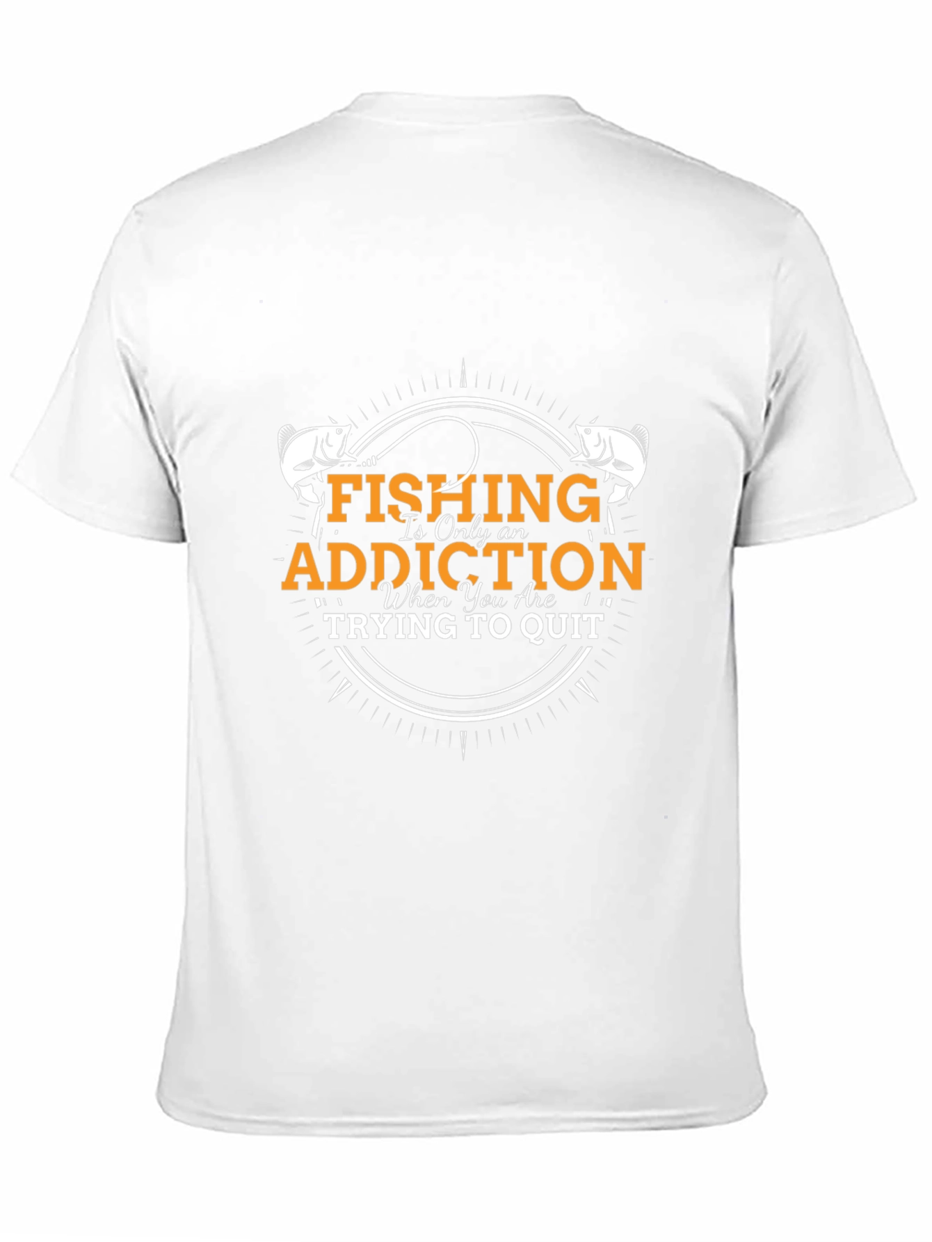 Fishing Addiction T-Shirt - Black Crew Neck