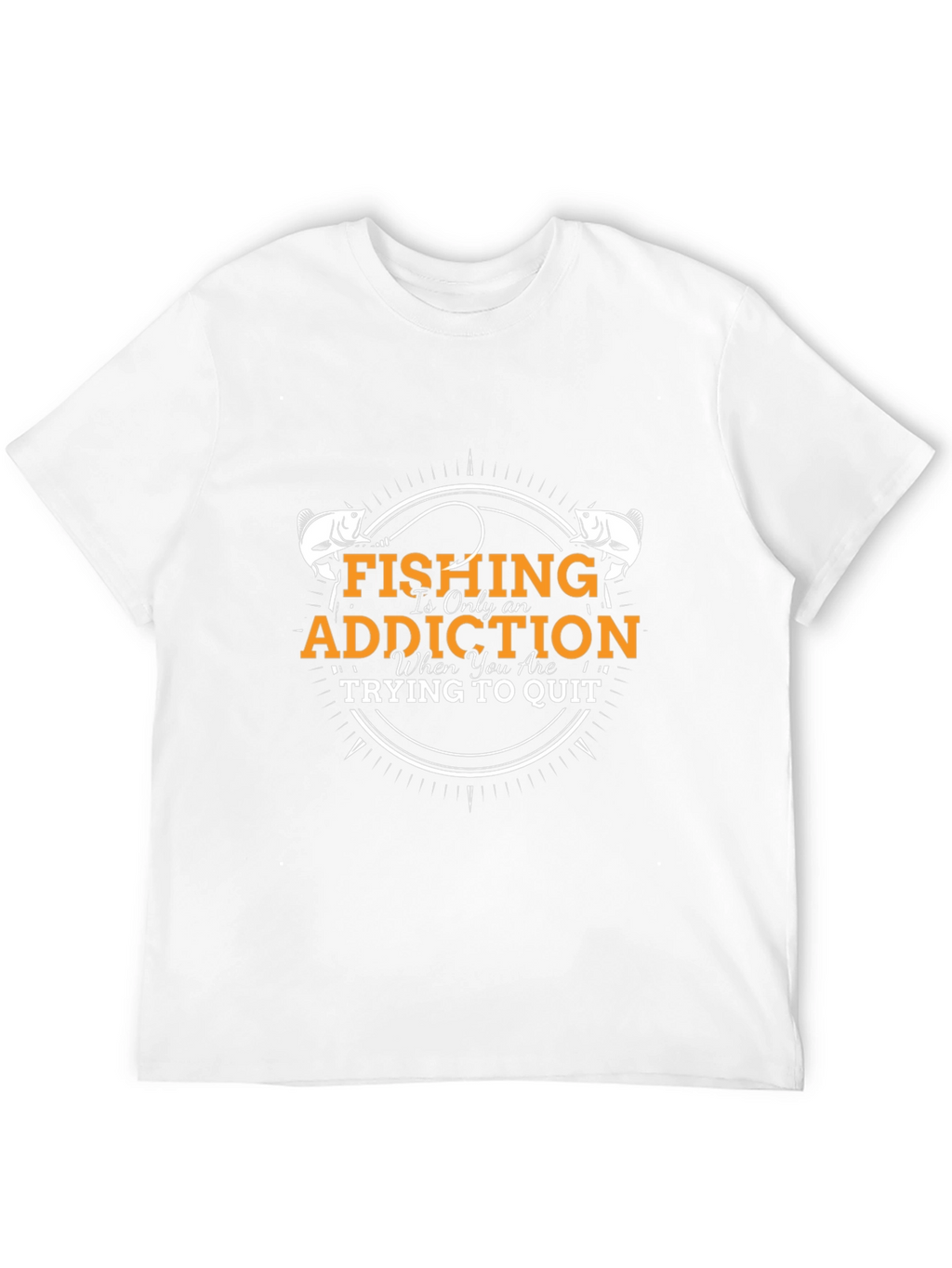Fishing Addiction T-Shirt - Black Crew Neck
