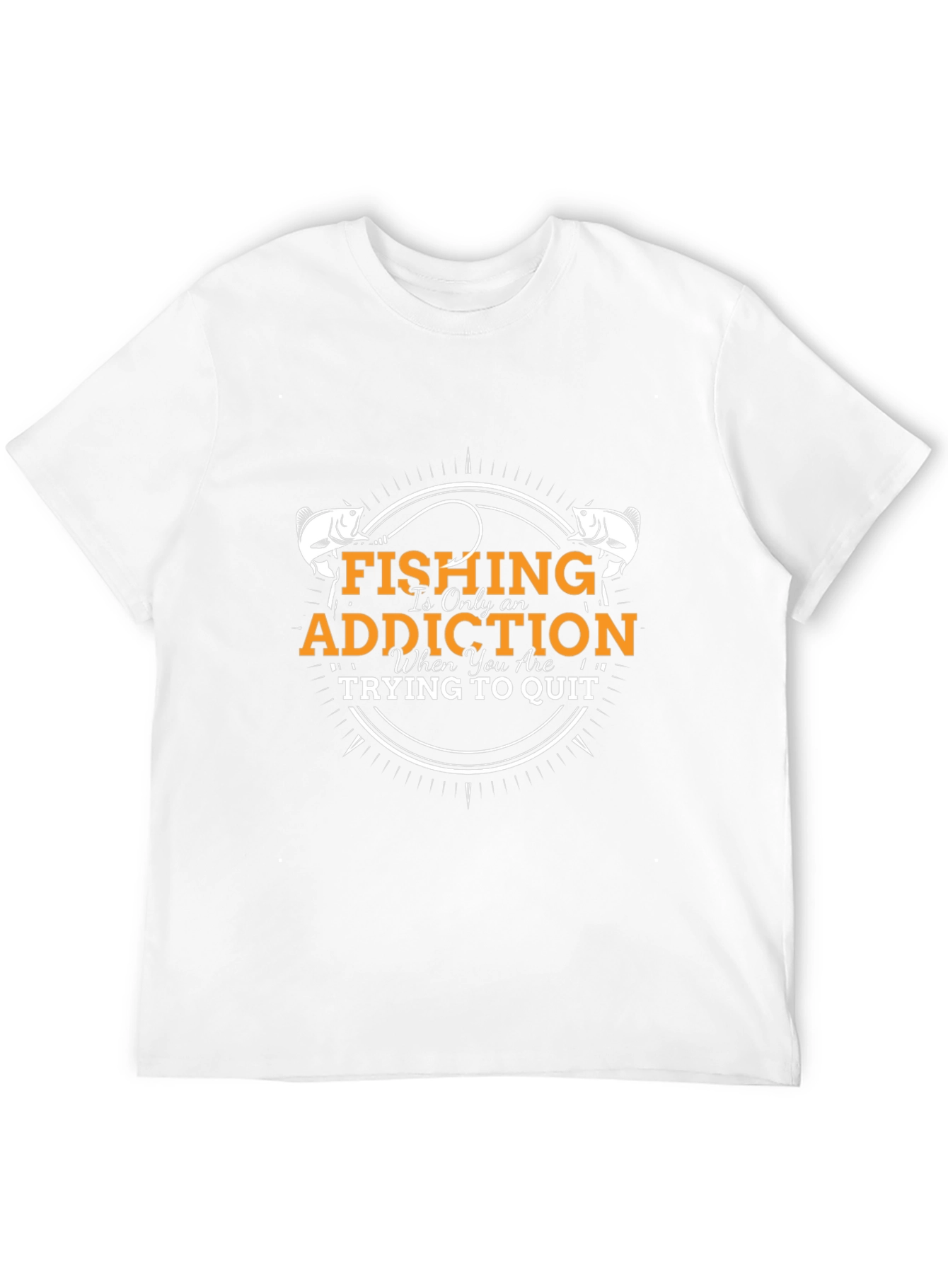 Fishing Addiction T-Shirt - Black Crew Neck