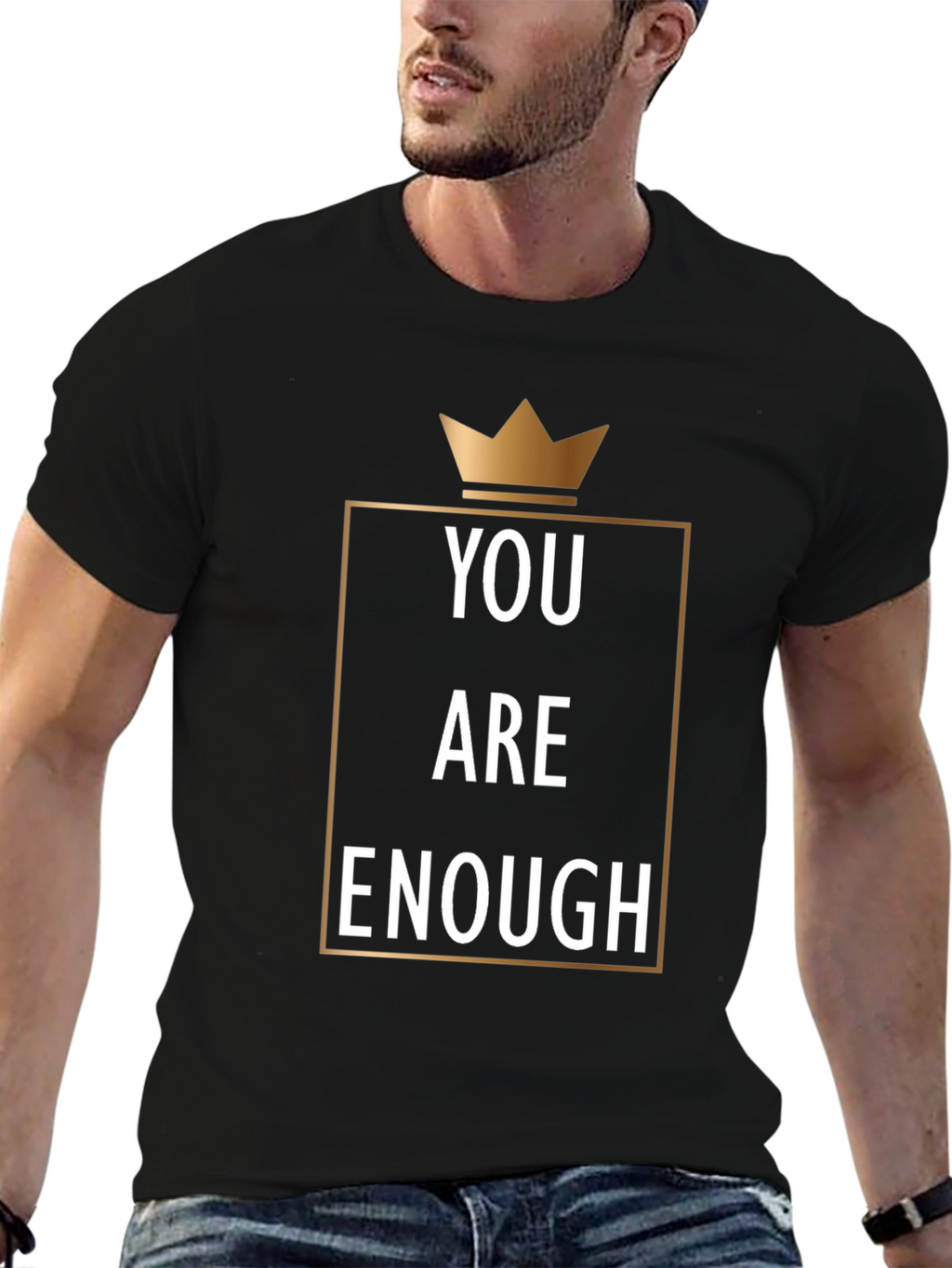 You Are Enough Graphic Tee - Motivational Crown Design