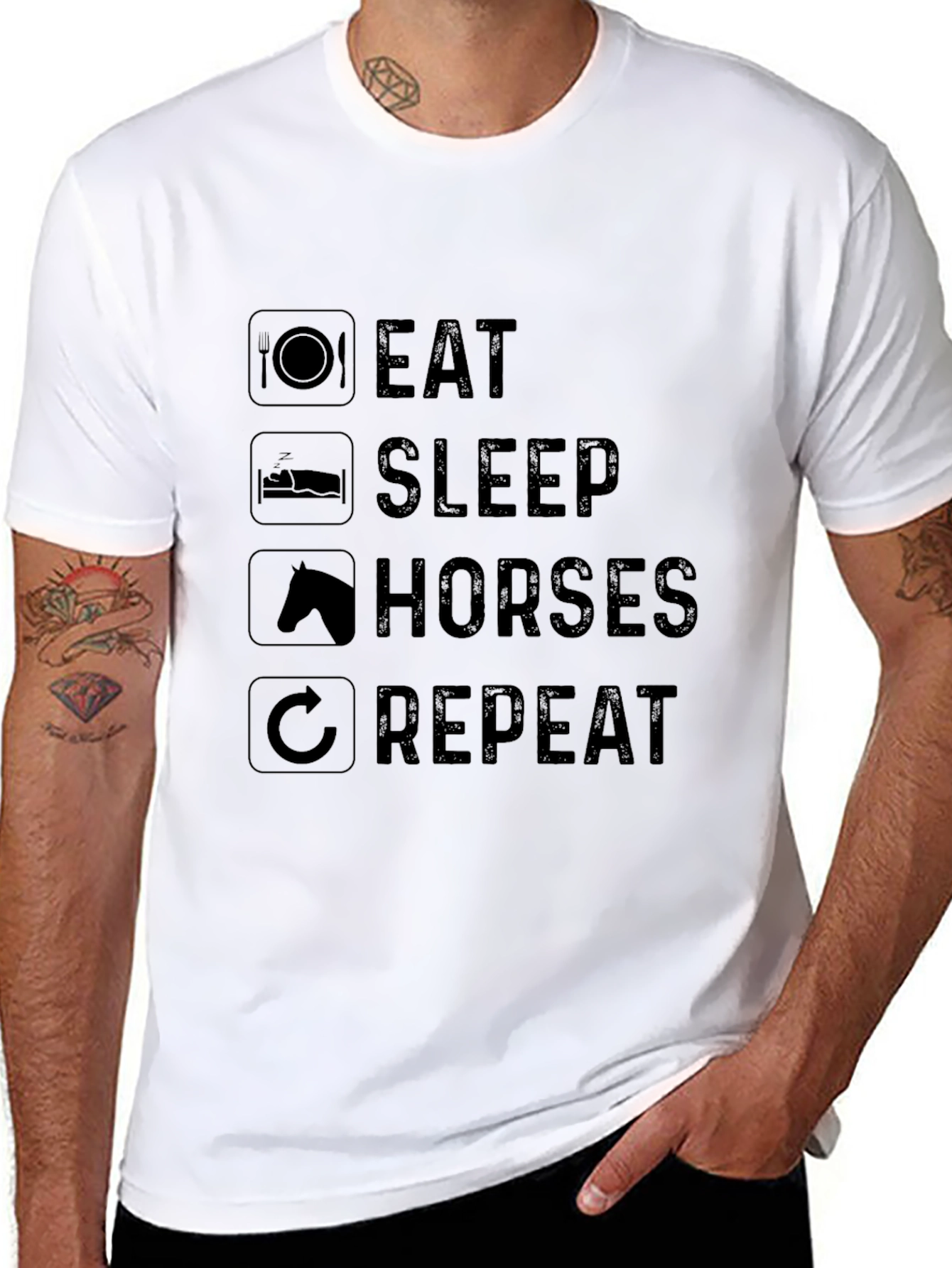 Eat Sleep Horses Repeat Graphic Tee