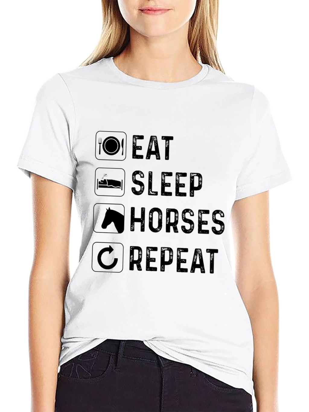 Eat Sleep Horses Repeat Graphic Tee
