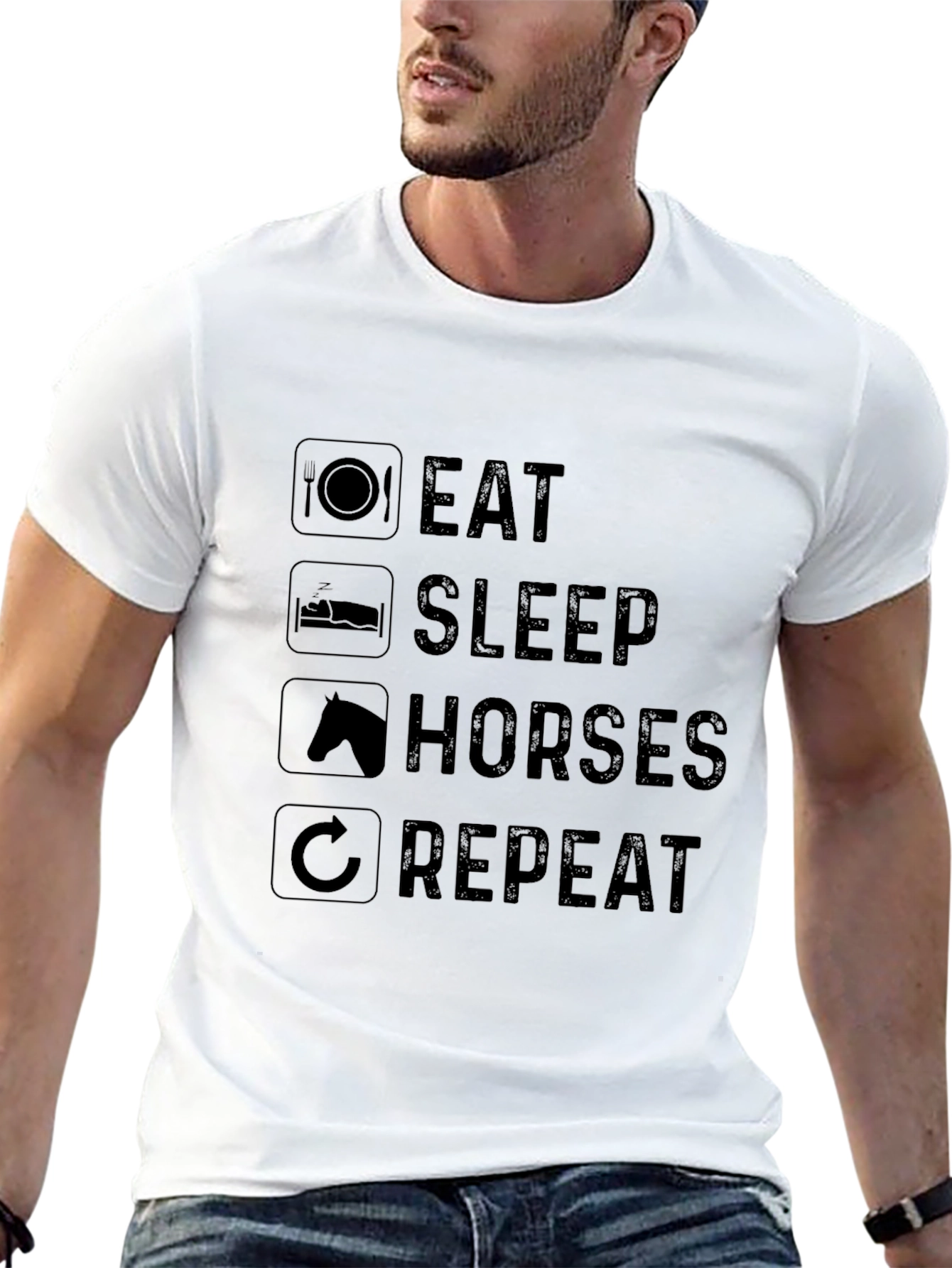 Eat Sleep Horses Repeat Graphic Tee