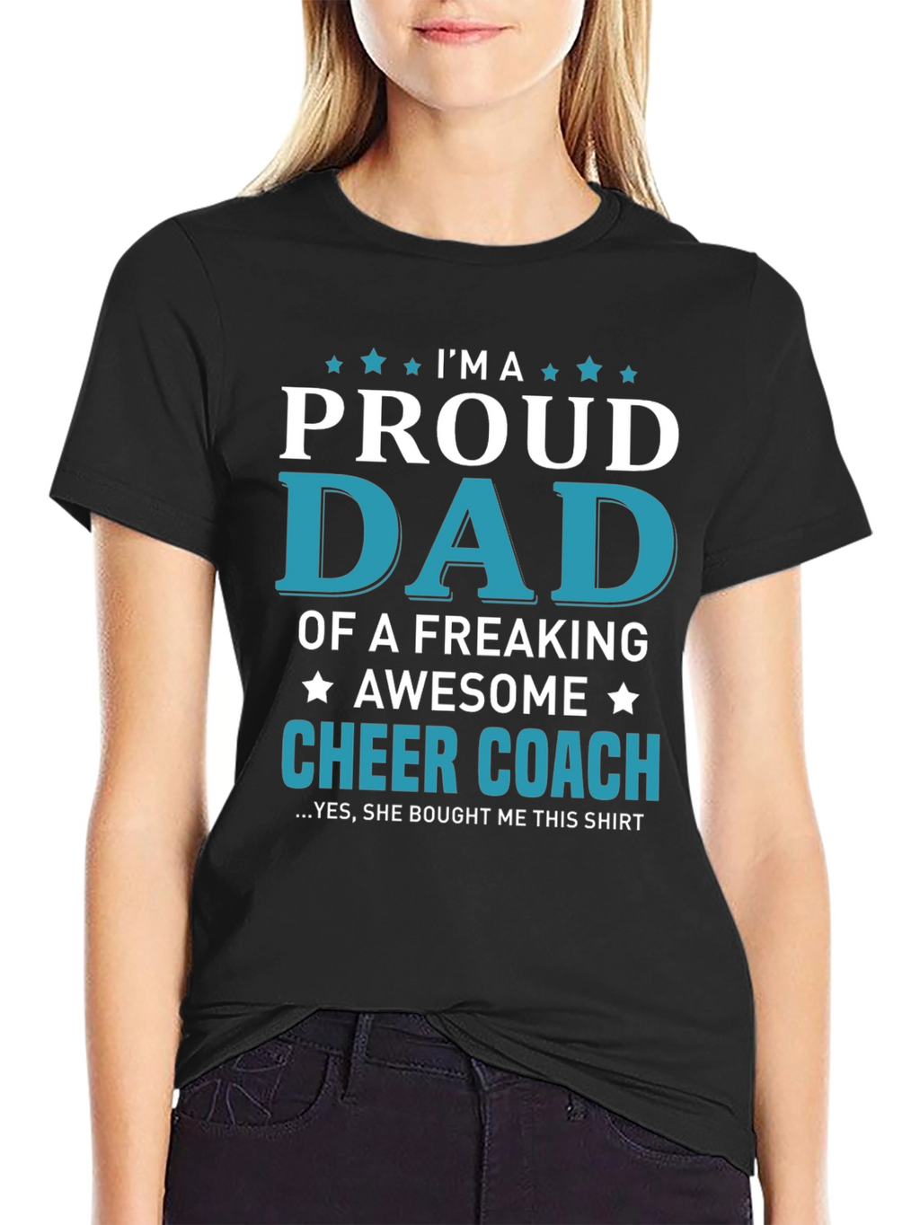 Proud Cheer Coach Dad Graphic T-Shirt