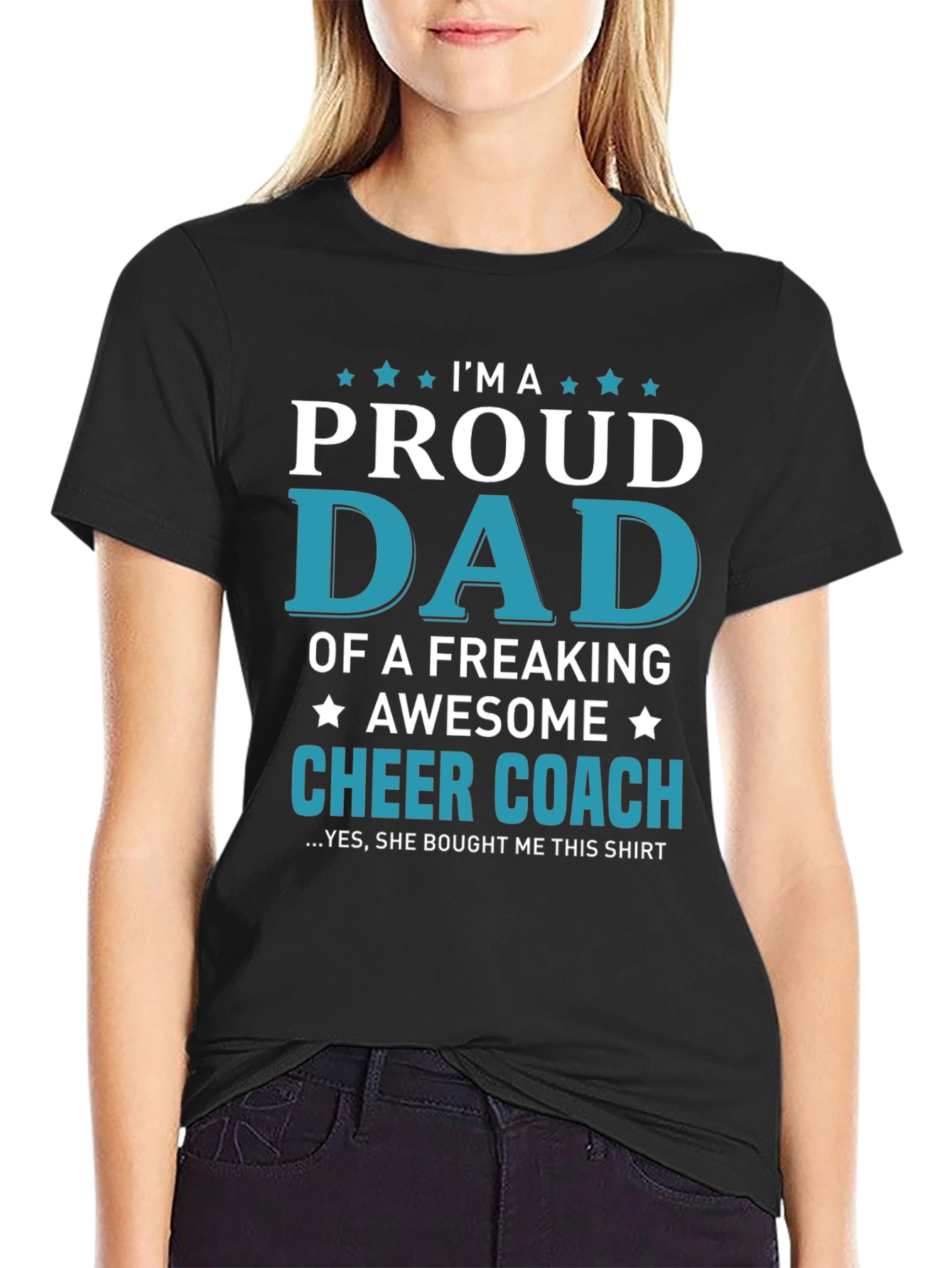 Proud Cheer Coach Dad Graphic T-Shirt