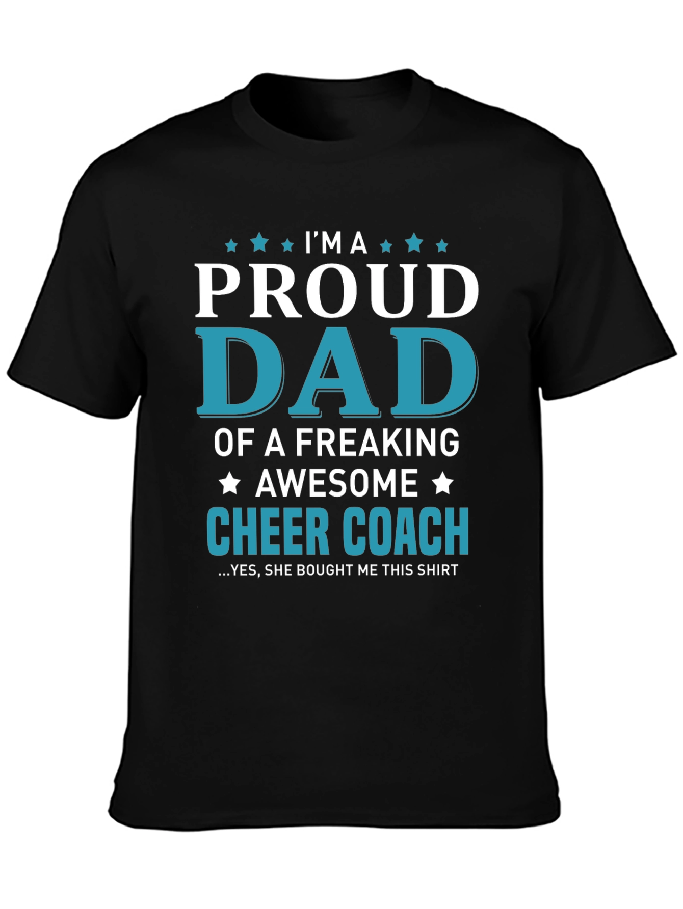Proud Cheer Coach Dad Graphic T-Shirt