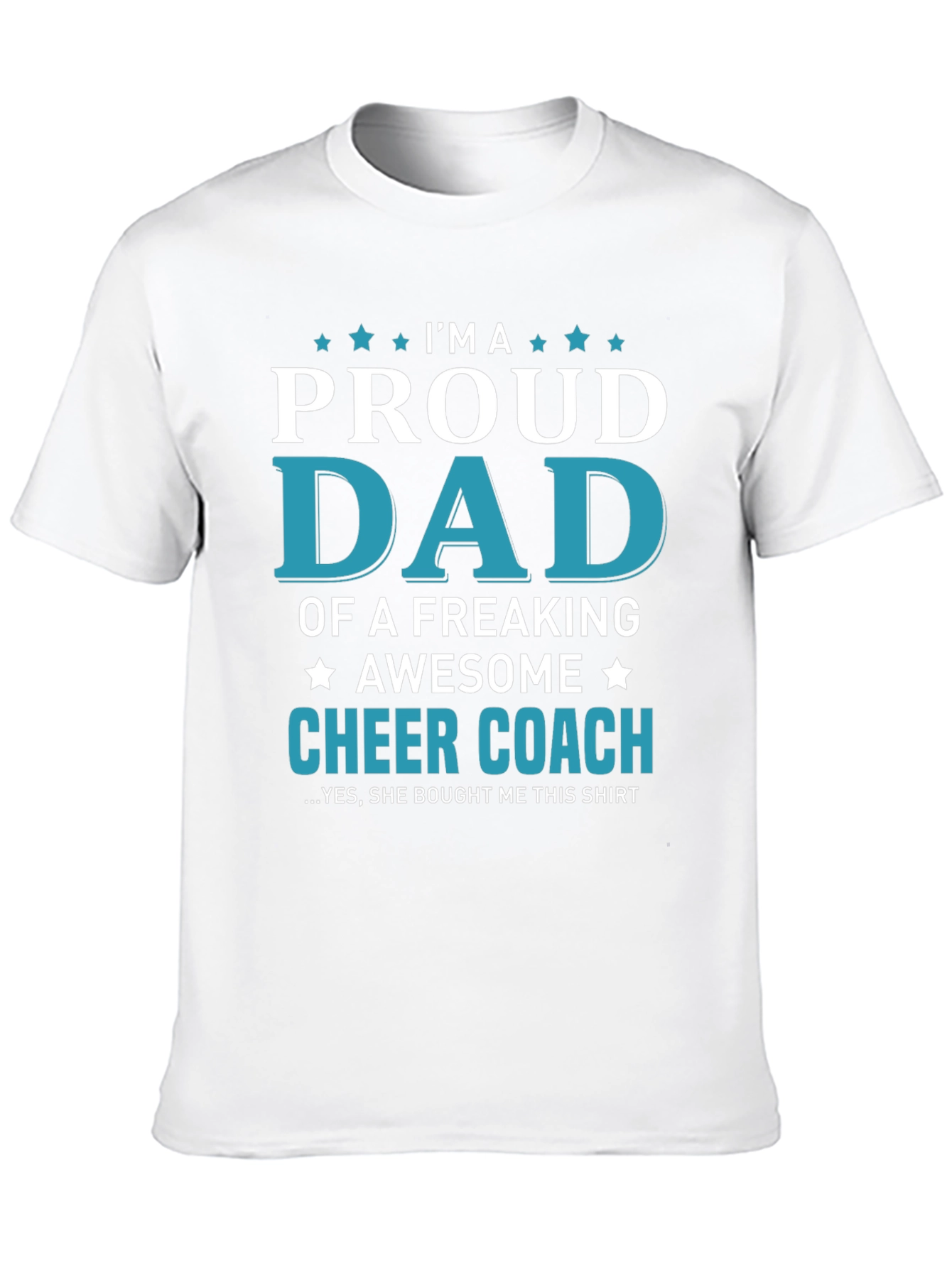 Proud Cheer Coach Dad Graphic T-Shirt