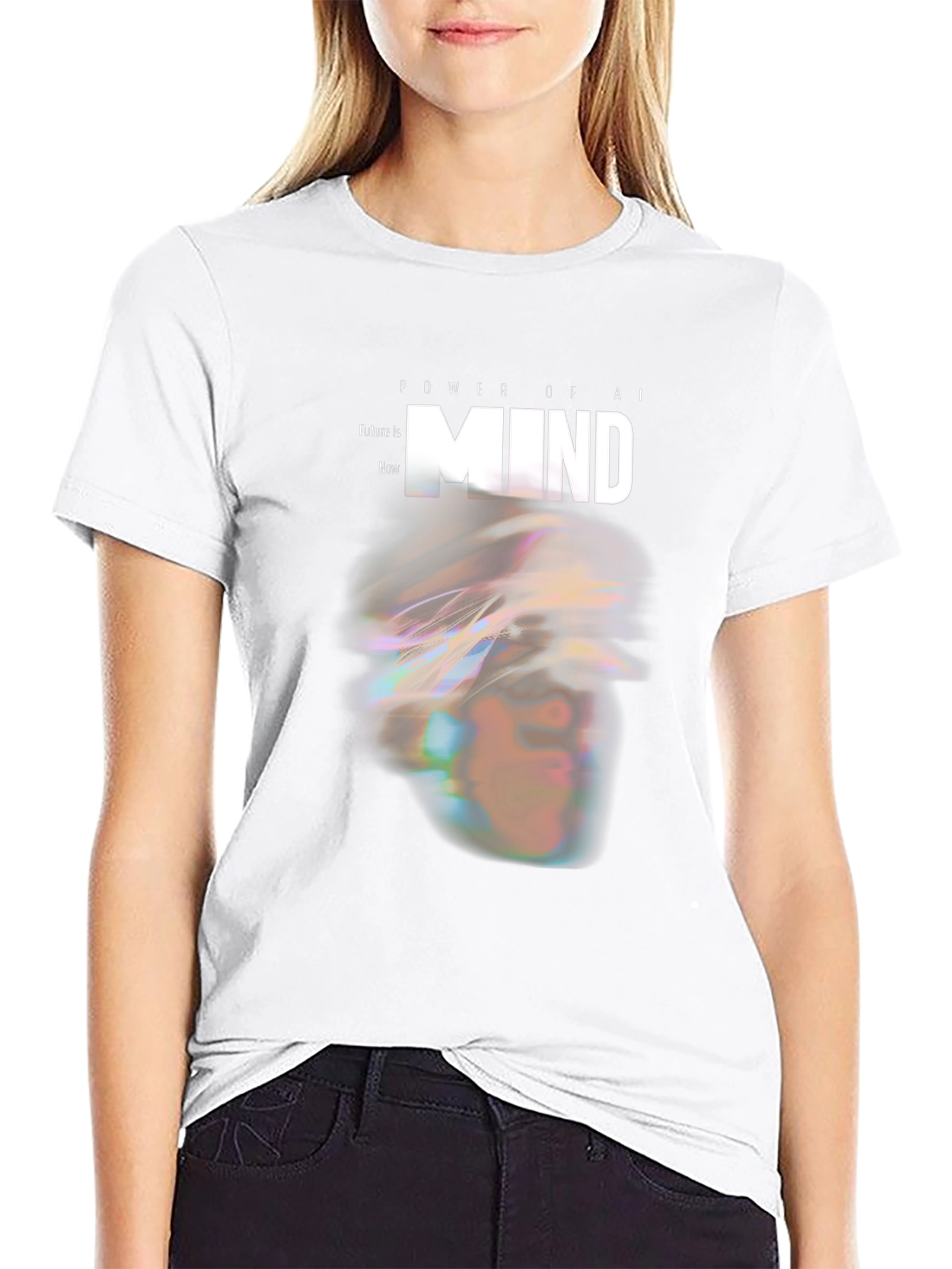 AI Mind Power Graphic Tee - Modern Futuristic Design
