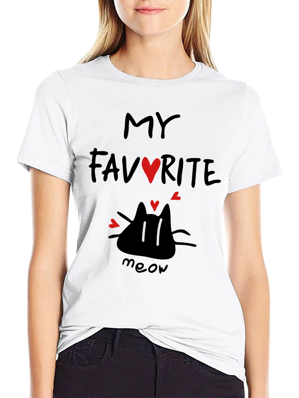 My Favorite Cat T-Shirt - Black Cat Tee