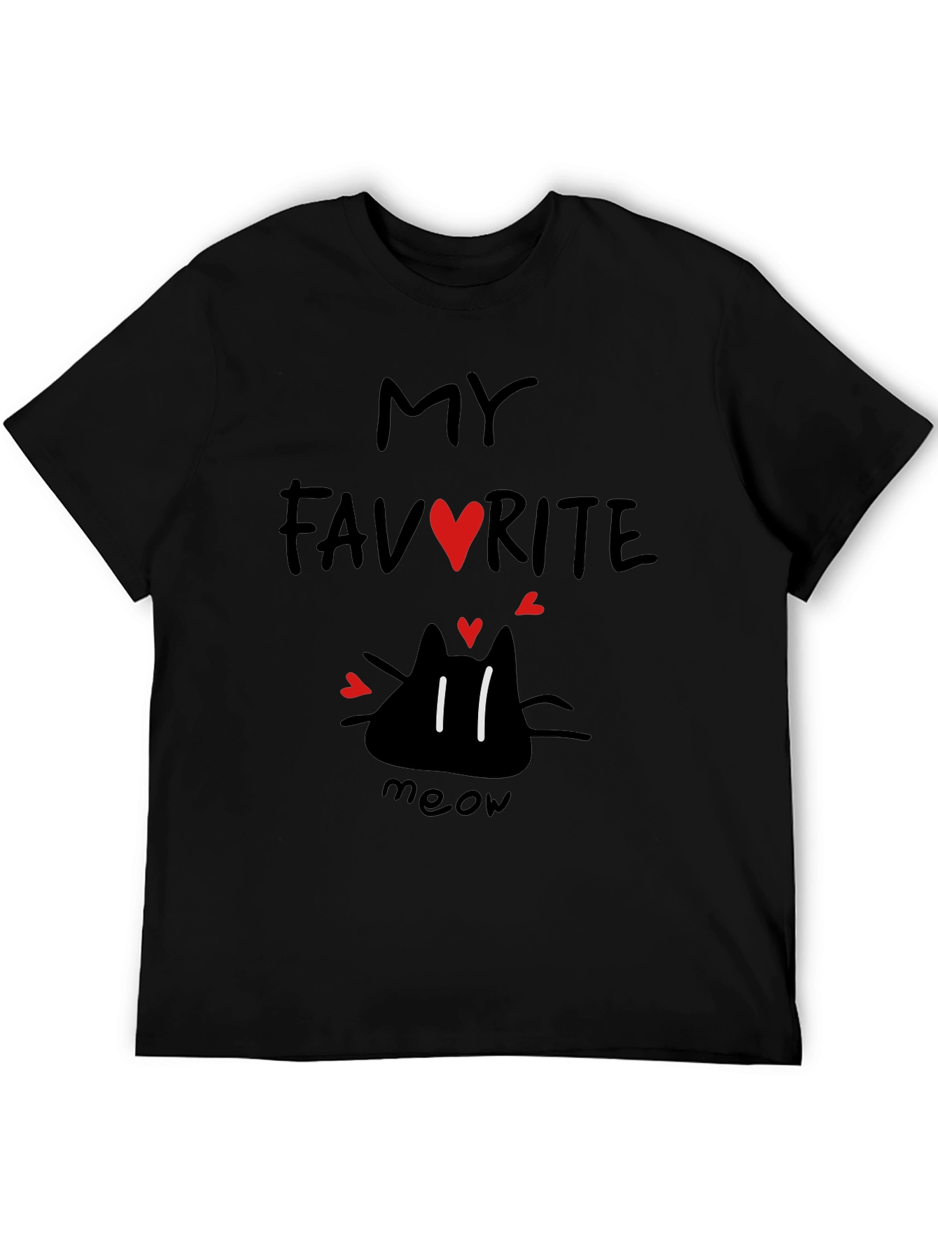 My Favorite Cat T-Shirt - Black Cat Tee