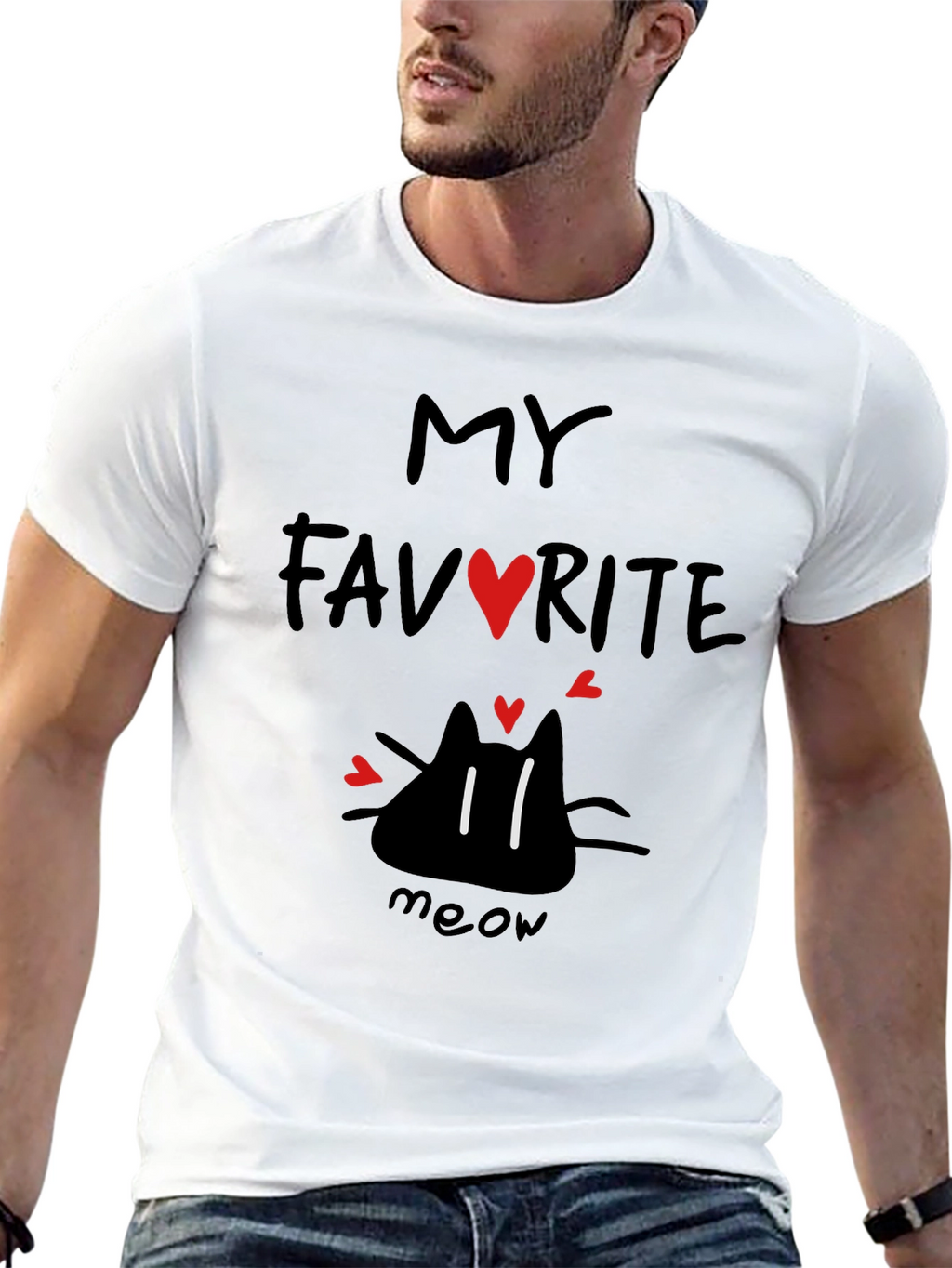 My Favorite Cat T-Shirt - Black Cat Tee