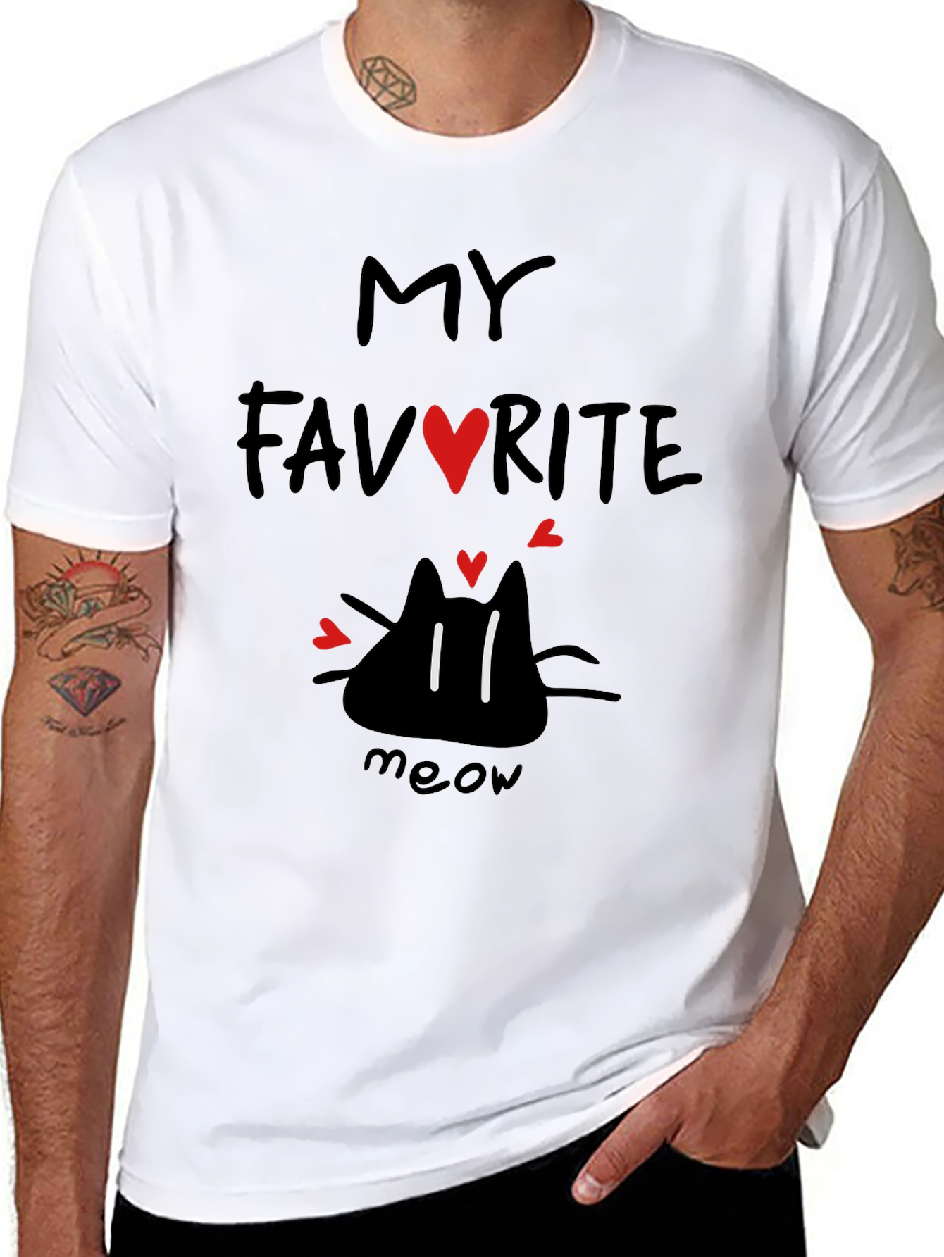 My Favorite Cat T-Shirt - Black Cat Tee